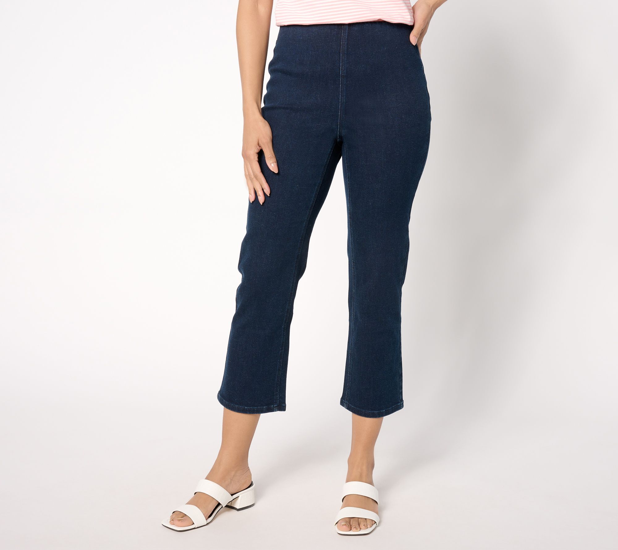 "As Is" Denim & Co. Signature Petite Perfect Flex Cropped Jeans