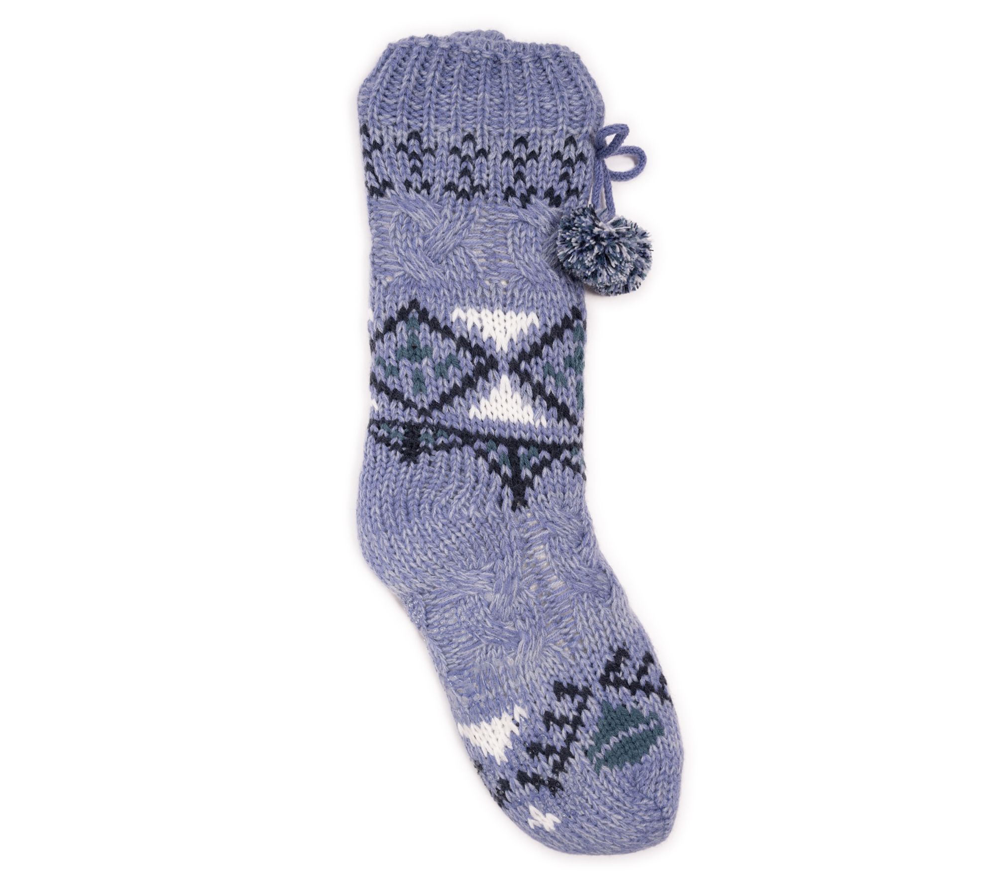 MUK LUKS Women's Keep it Cozy Fair Isle Sherpa Cabin Socks