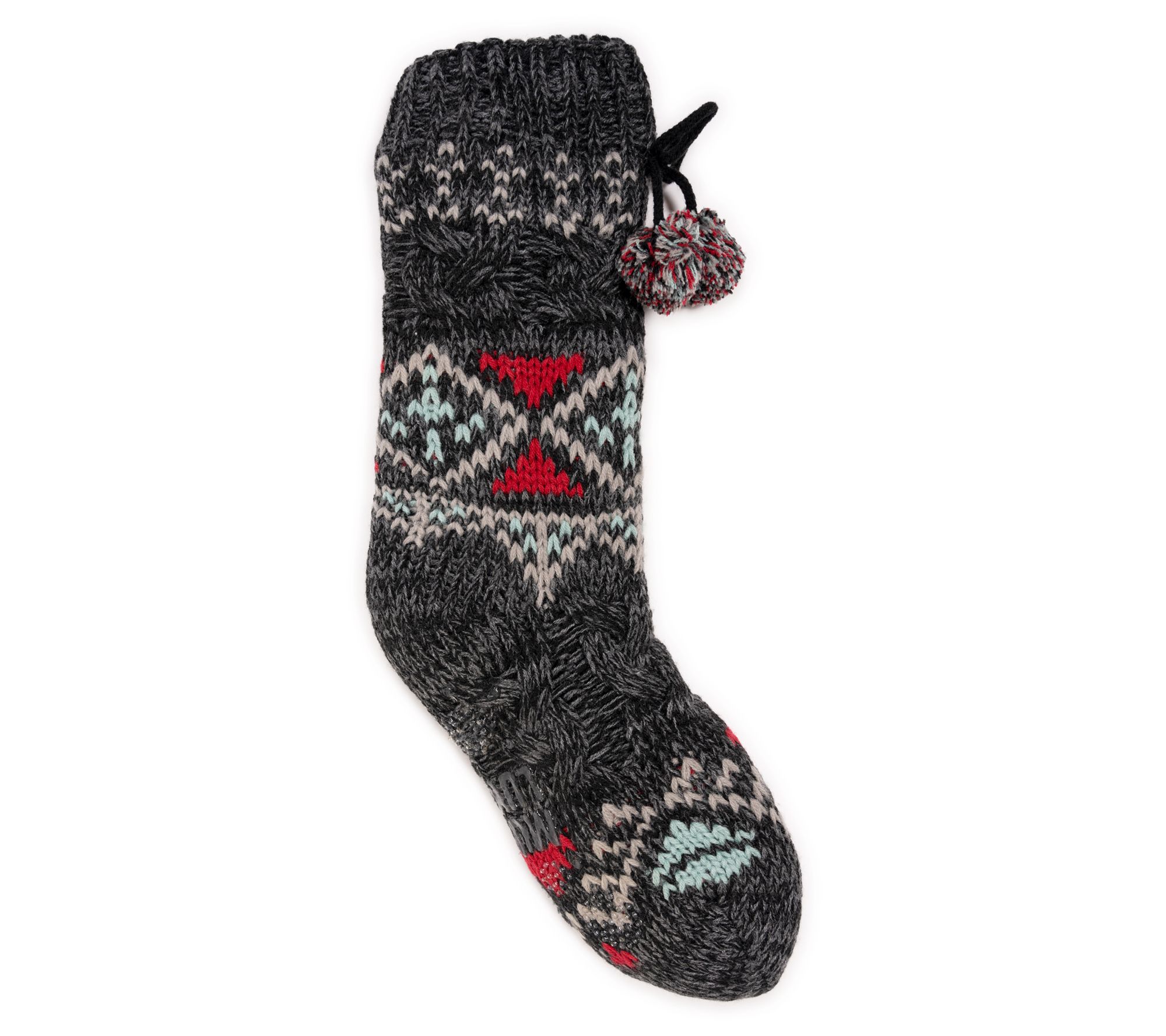 MUK LUKS Women's Keep it Cozy Fair Isle Sherpa Cabin Socks