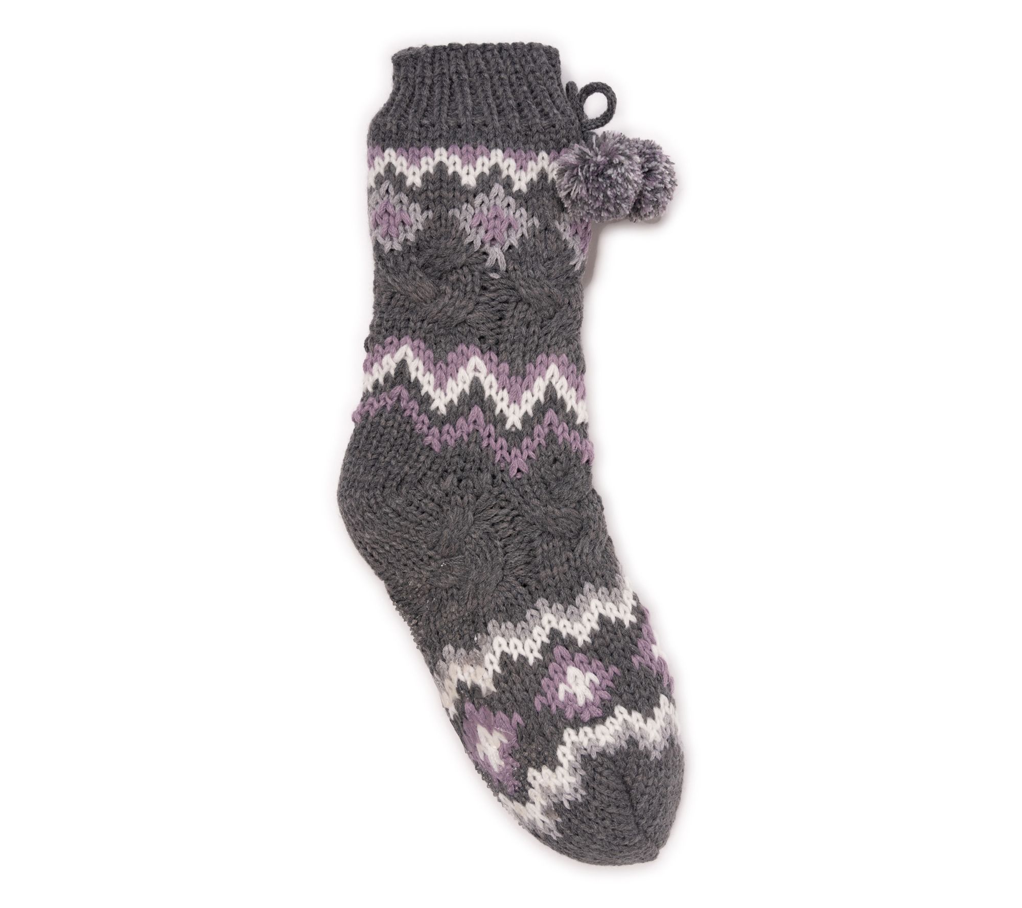 MUK LUKS Women's Keep it Cozy Fair Isle Sherpa Cabin Socks
