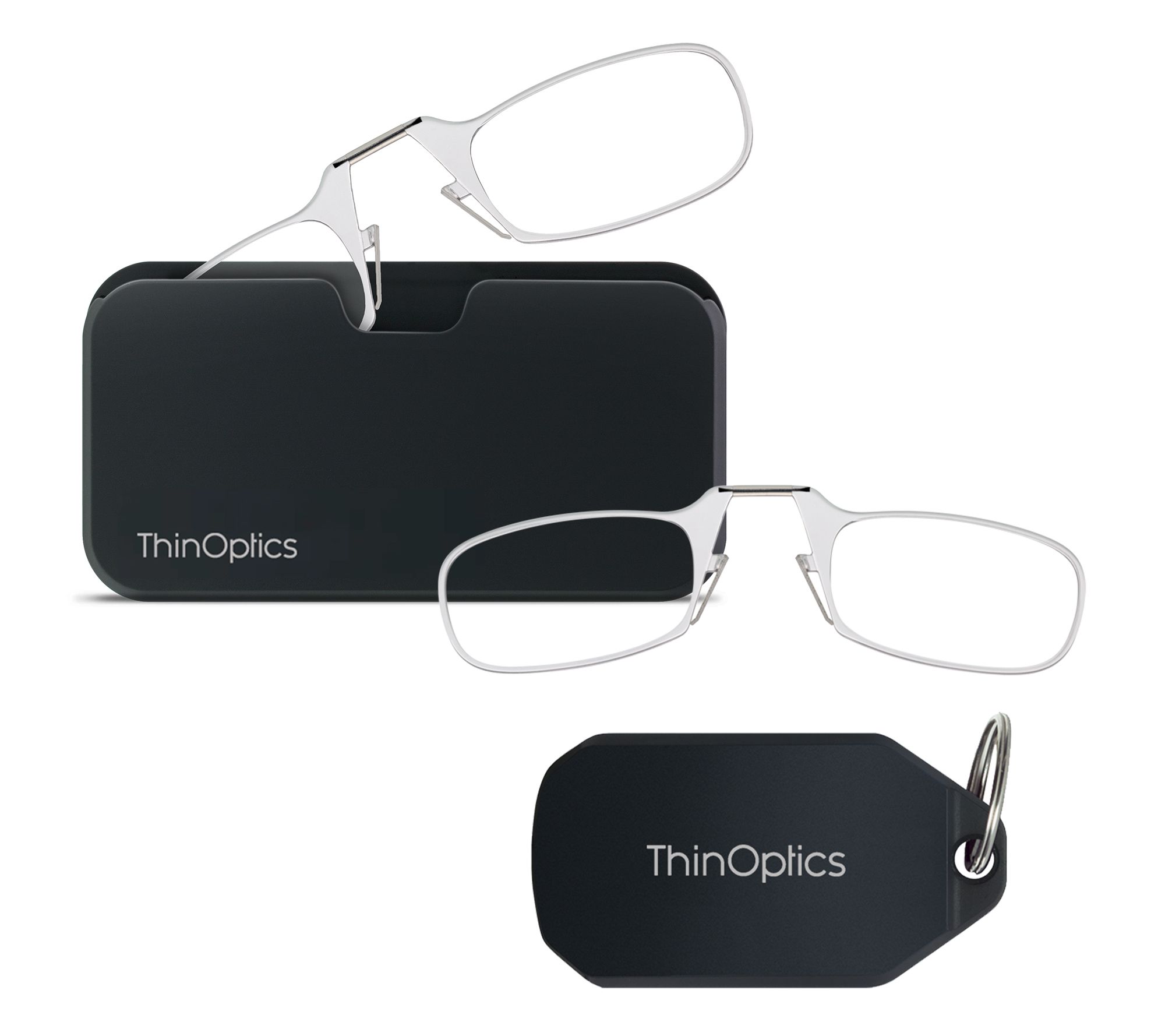 ThinOptics Set of 2 Readers with Phone and Keychain Cases