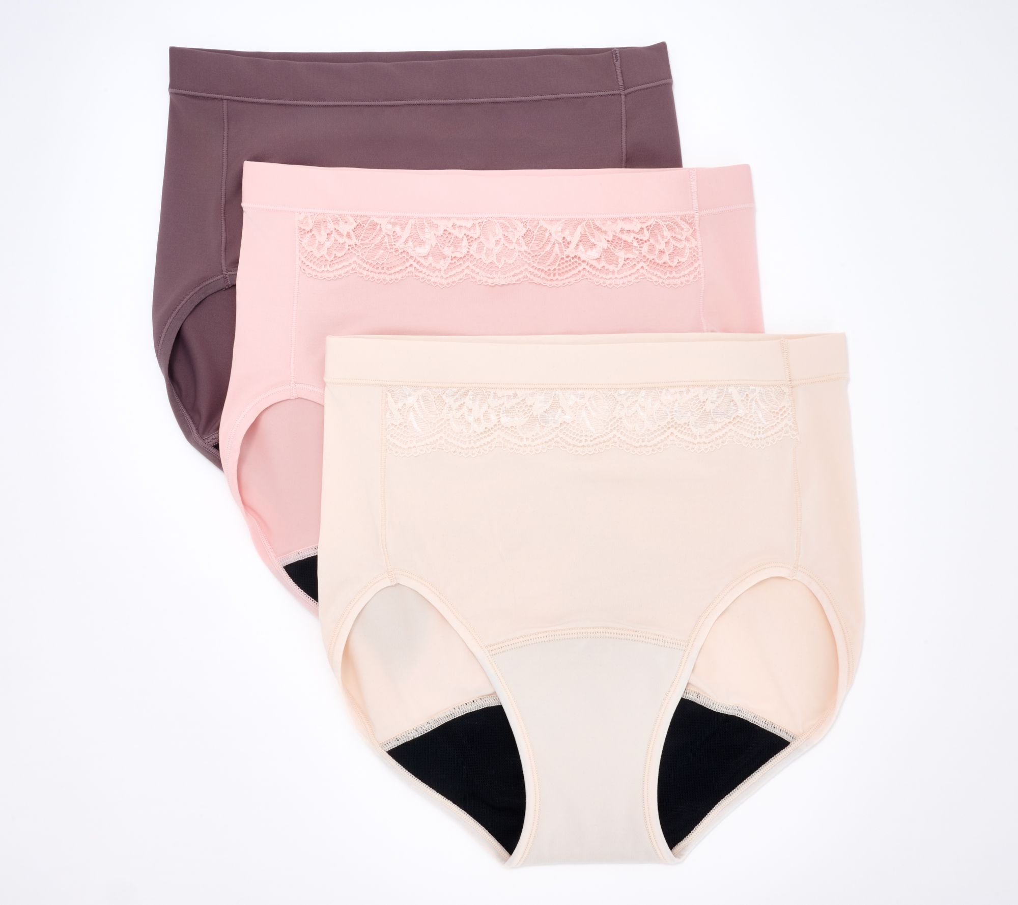 Breezies Natural Curve Leak Proof Hi-Cut Panty Set of 3