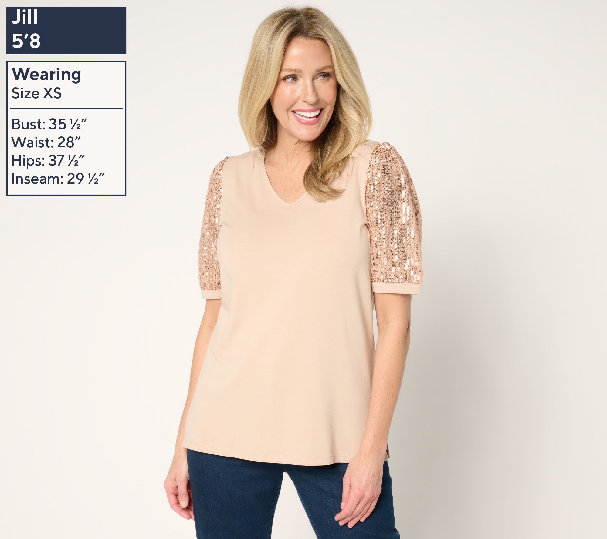 Belle by Kim Gravel TripleLuxe Knit Shine Puff Sleeve Top