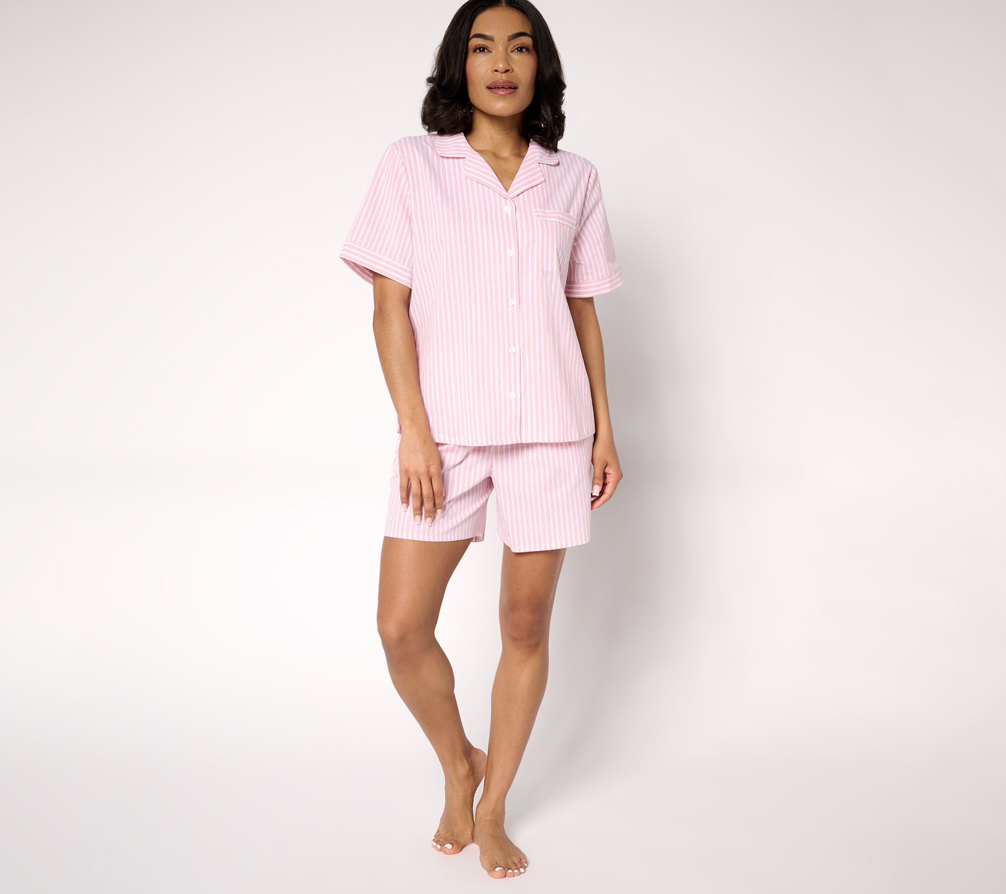  Berkshire Homewear 100% Cotton Poplin Notch Collar & Short PJ Set