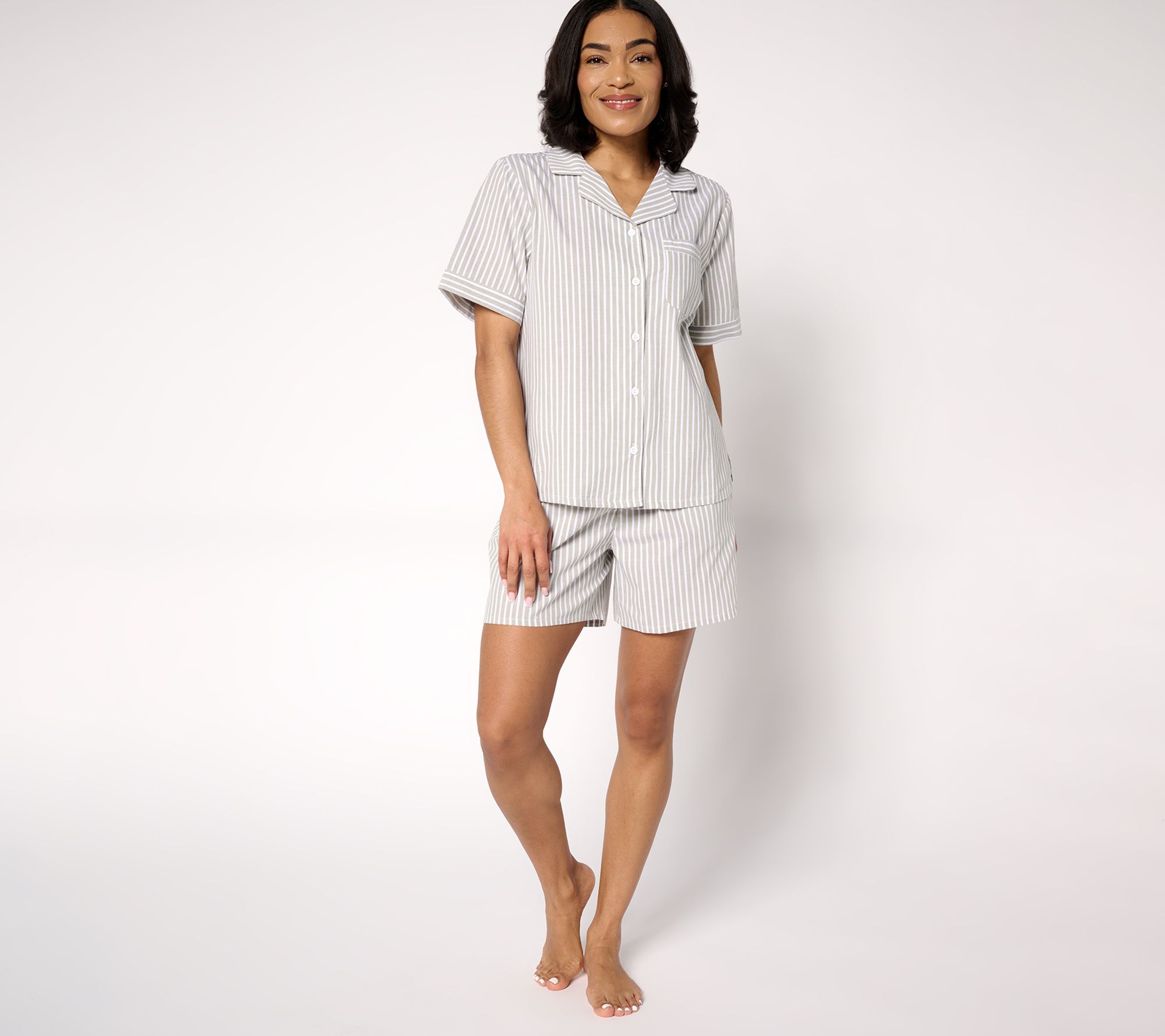 Berkshire Homewear 100% Cotton Poplin Notch Collar & Short PJ Set