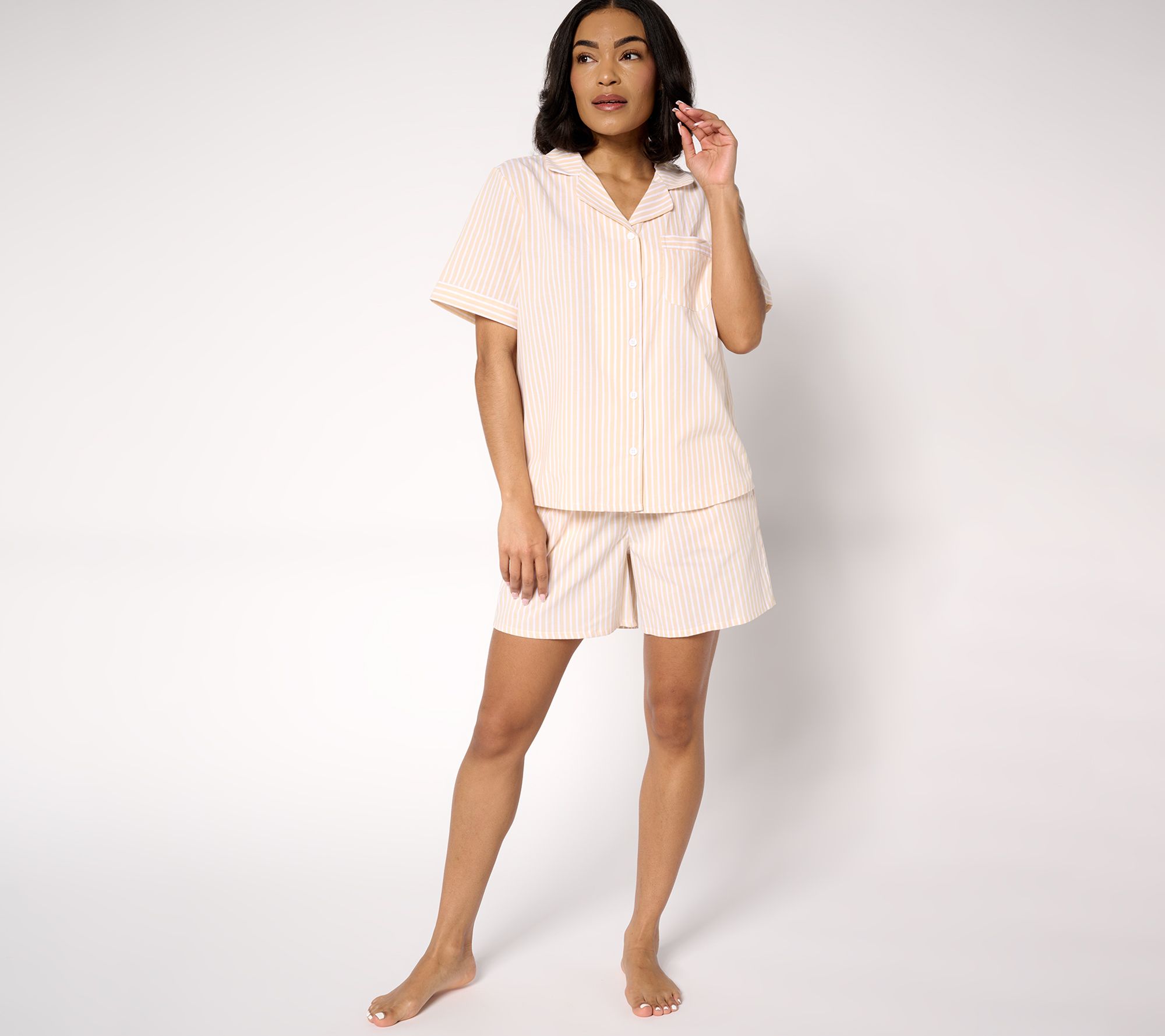 Berkshire Homewear 100% Cotton Poplin Notch Collar & Short PJ Set