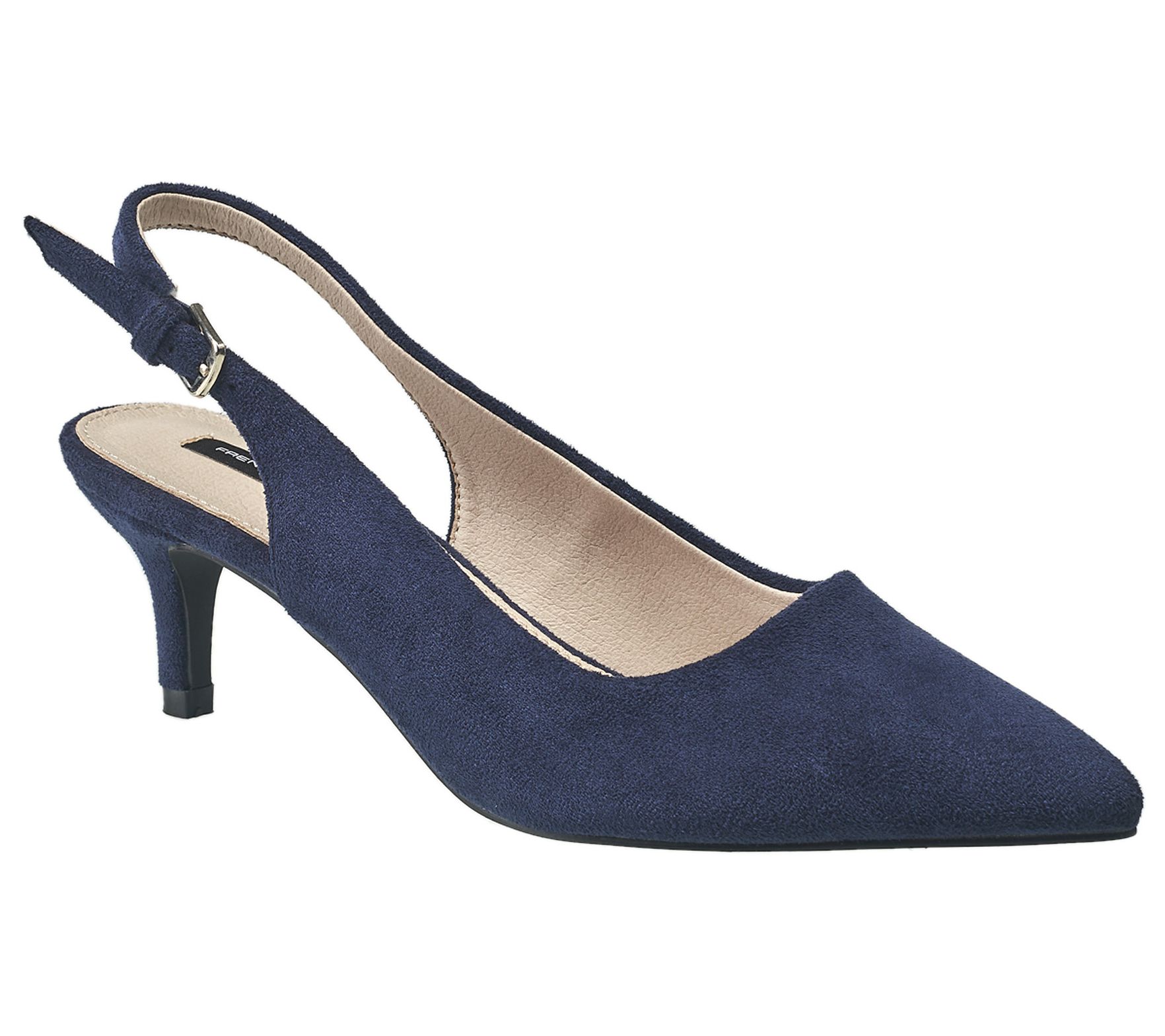 Blue suede kitten heel clearance shoes