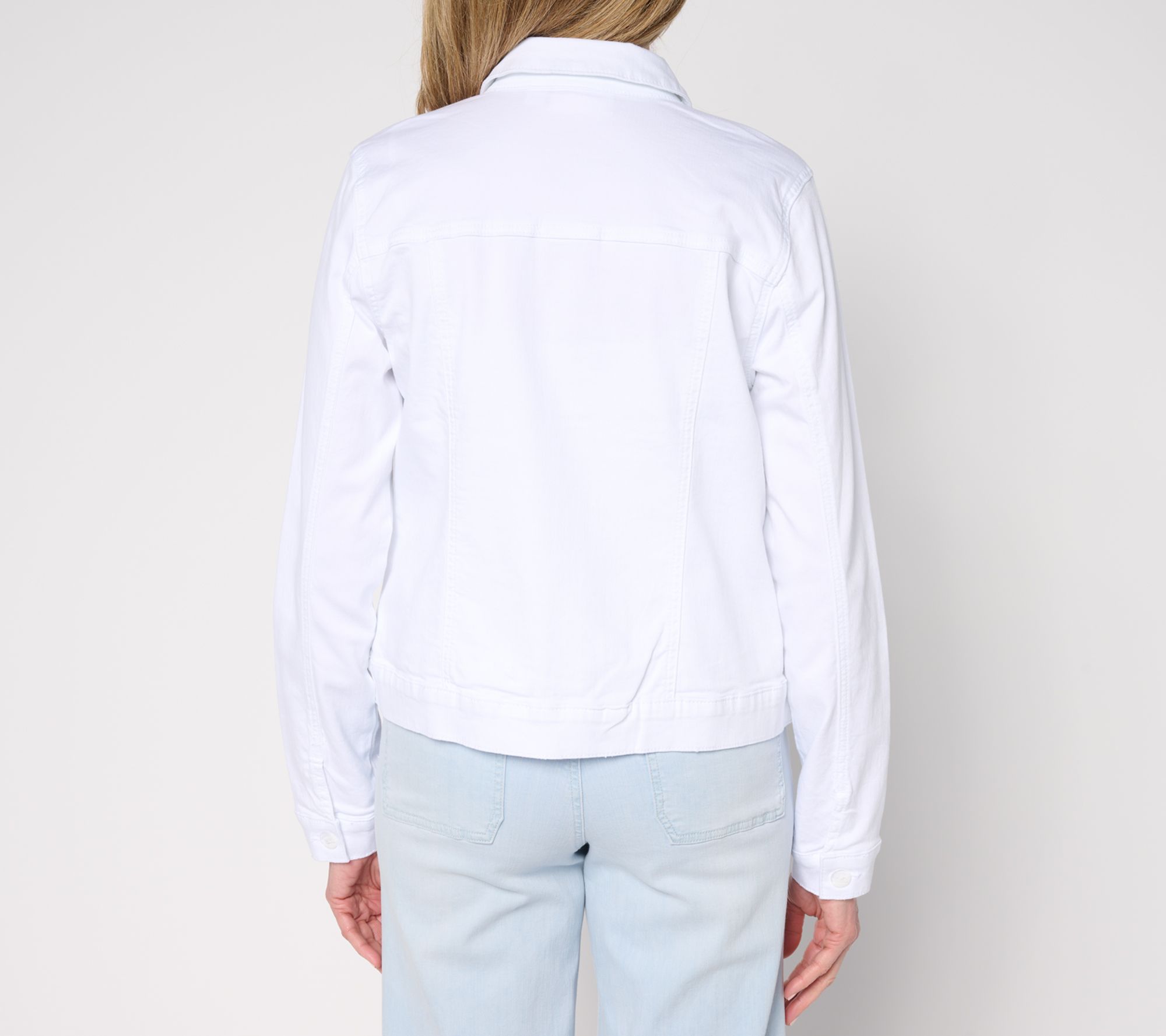 Qvc Com Qvc White Denim Jacket White Jean Jacket Fashion