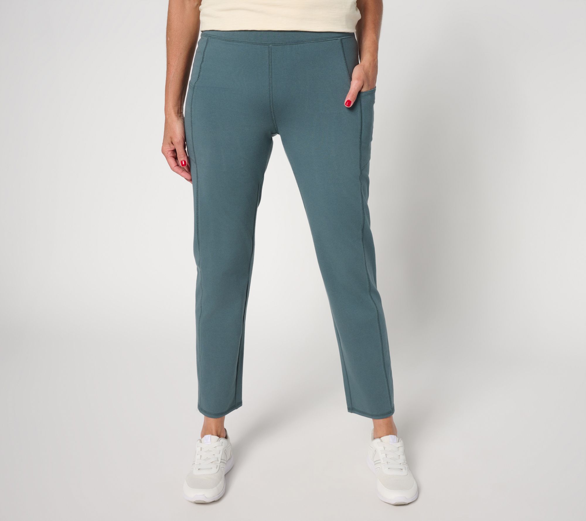 Denim & Co. Active Tall Duo Stretch Slim Straight Ankle Pant