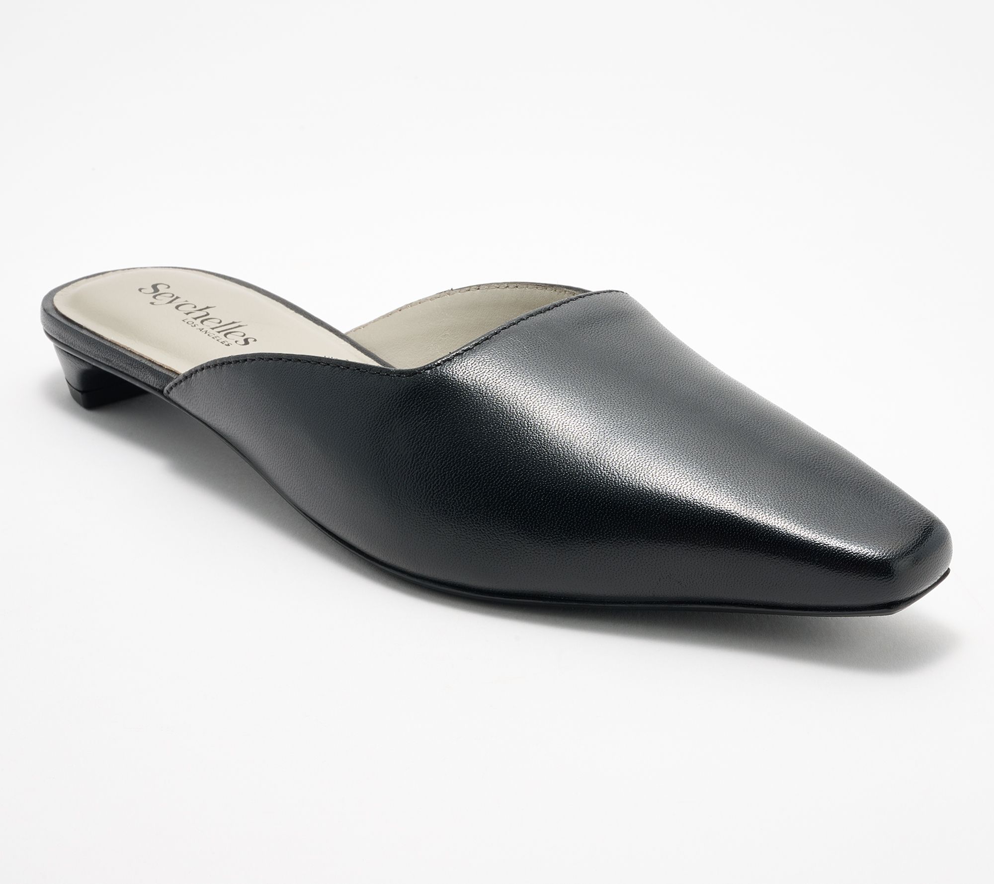 Seychelles Leather Kitten Heels Mules- Mocktail