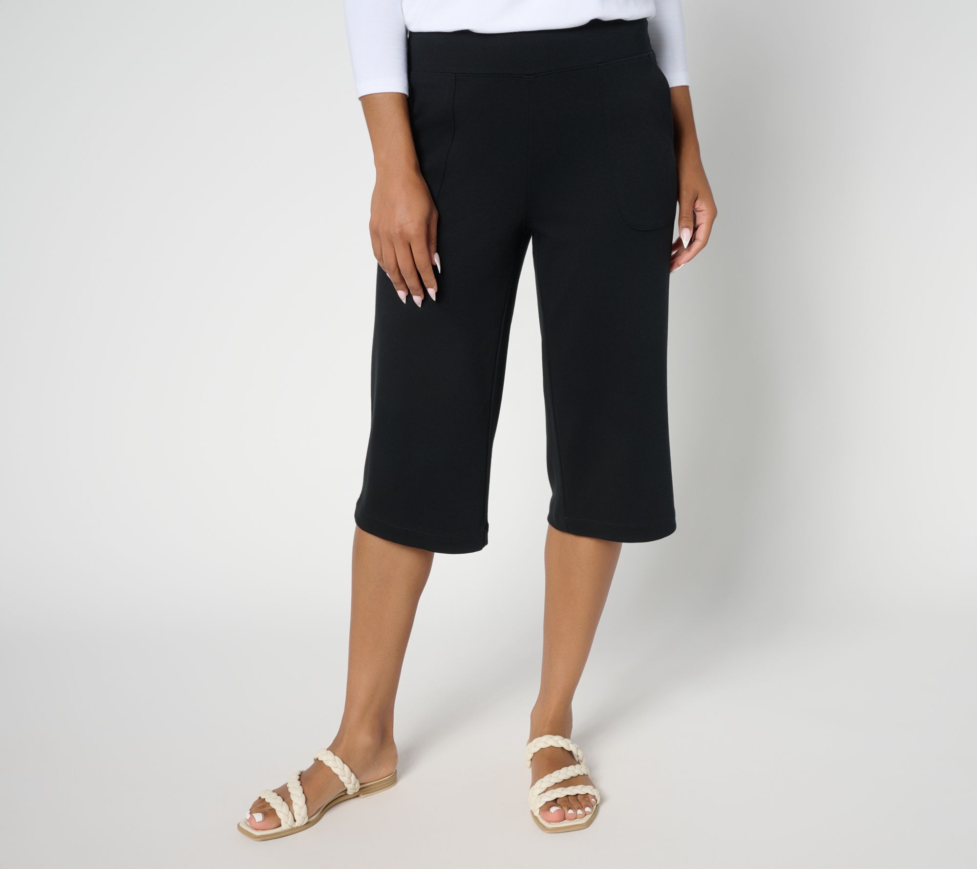 Isaac Mizrahi Live! Regular Essentials Pima Flex Skimmer Pants