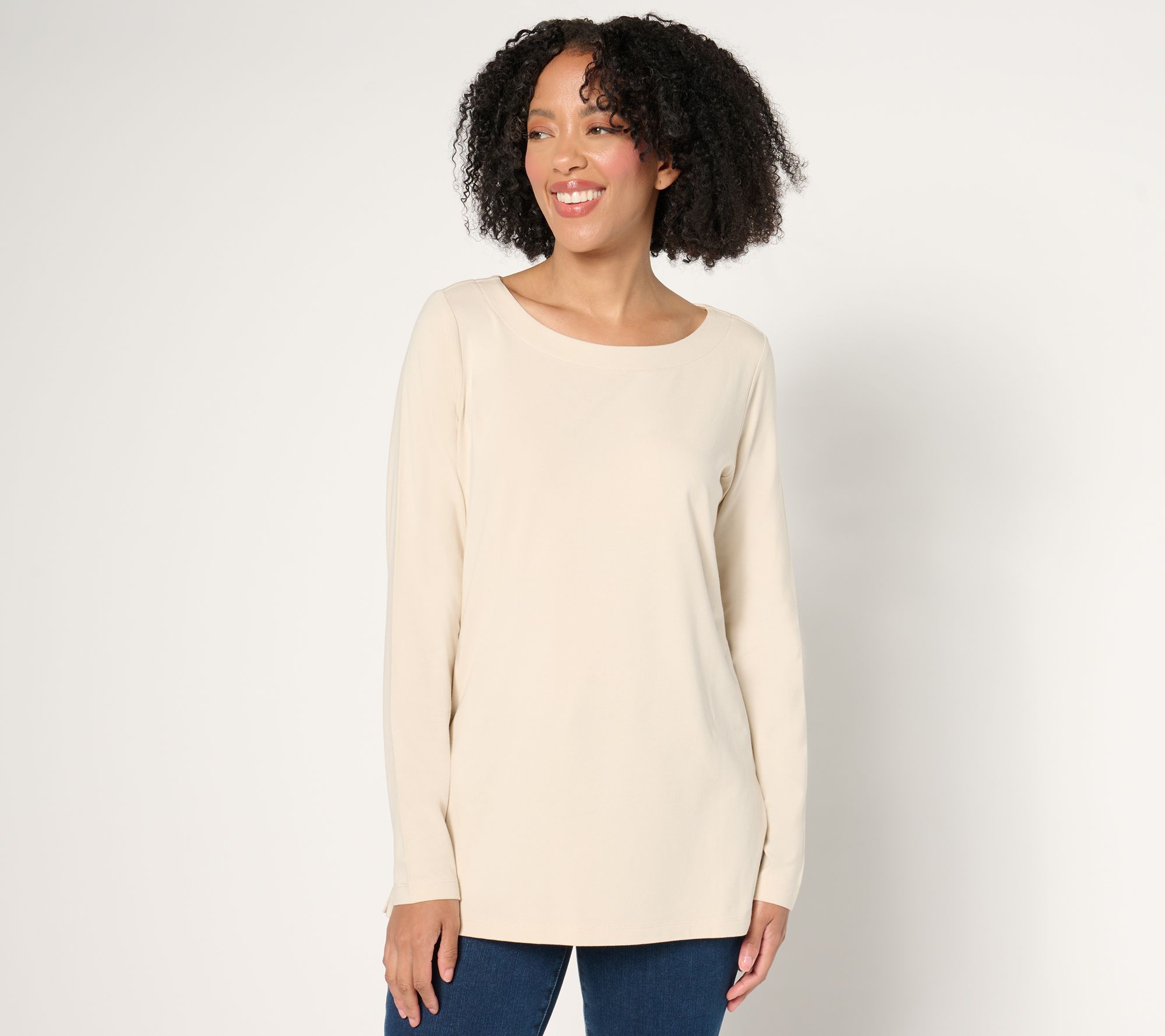"As Is" Belle by Kim Gravel Primabelle Knit Long Sleeve Boatneck Top