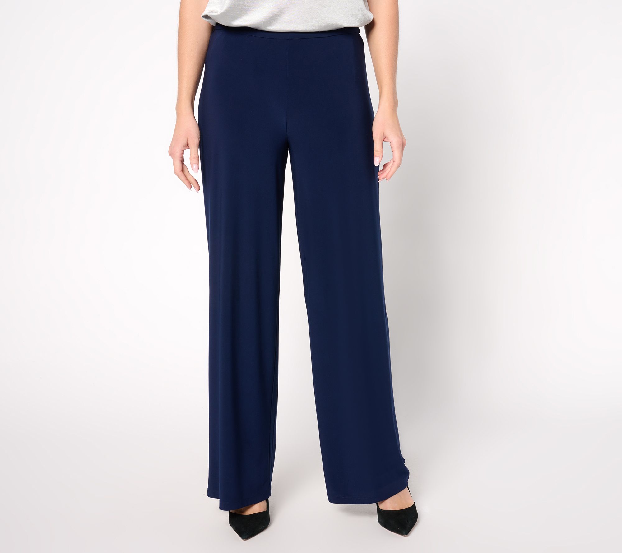 "As Is" Dennis Basso Petite Italia Knit Wide Leg Pants