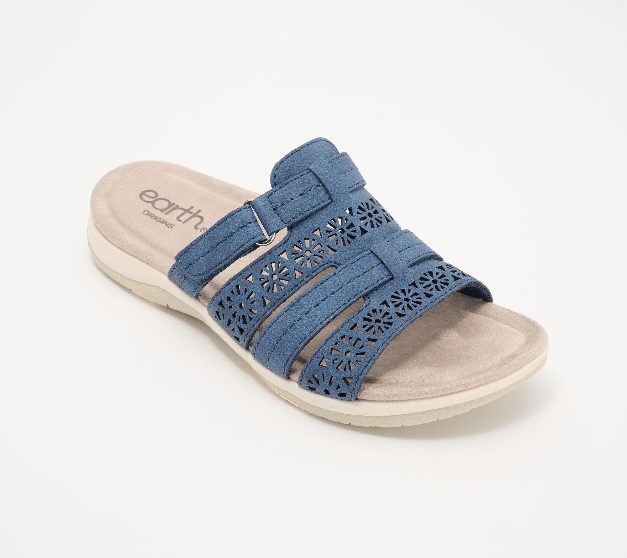 Earth Adjustable Wide Band Slide Sandals - Sinci