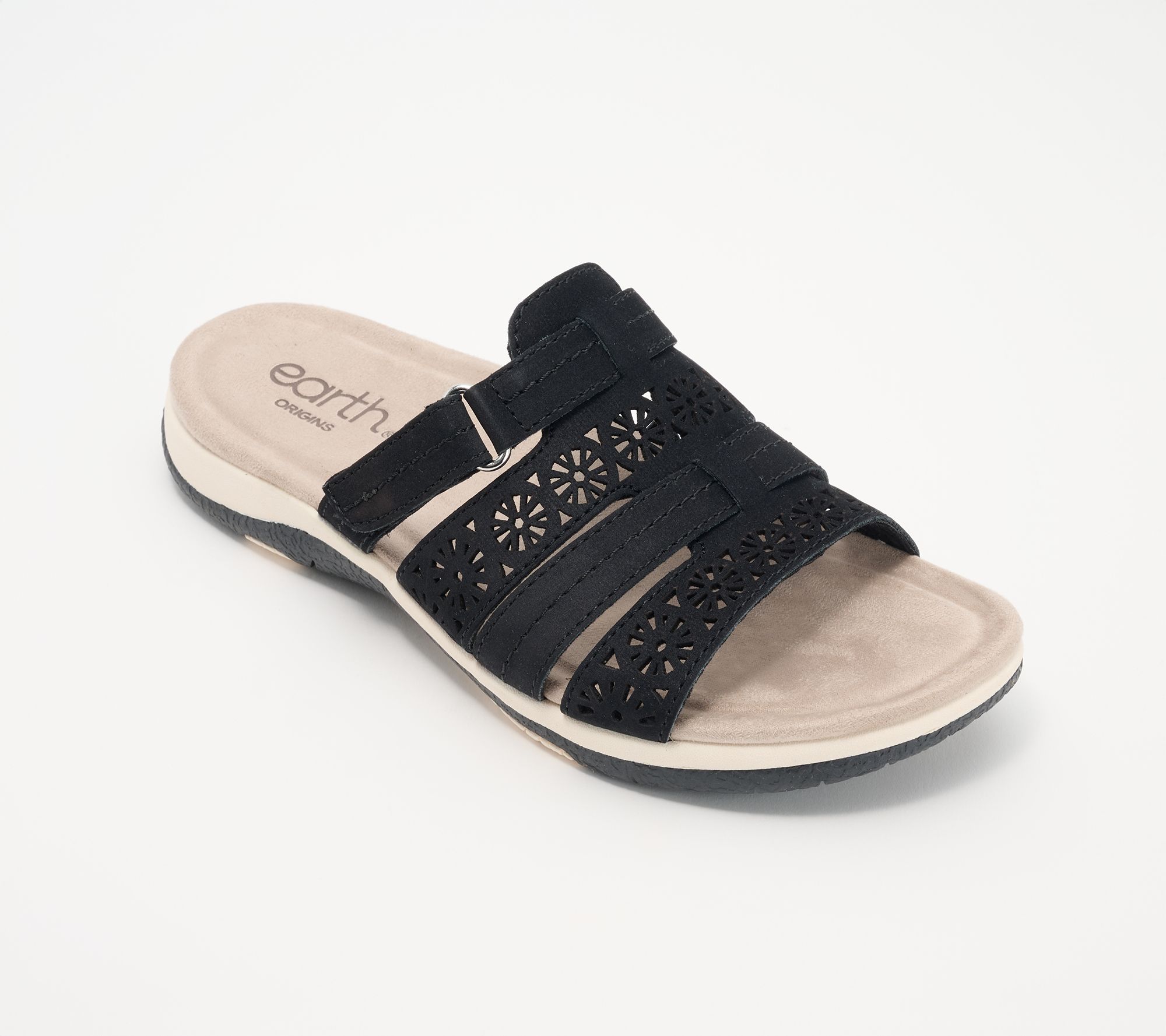 Earth Adjustable Wide Band Slide Sandals - Sinci