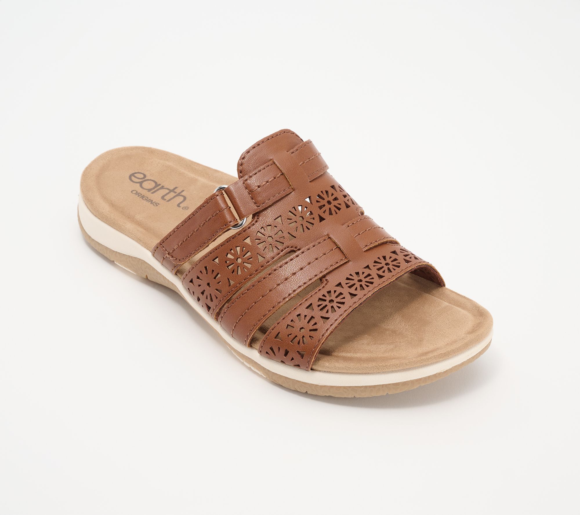 Earth Adjustable Wide Band Slide Sandals - Sinci