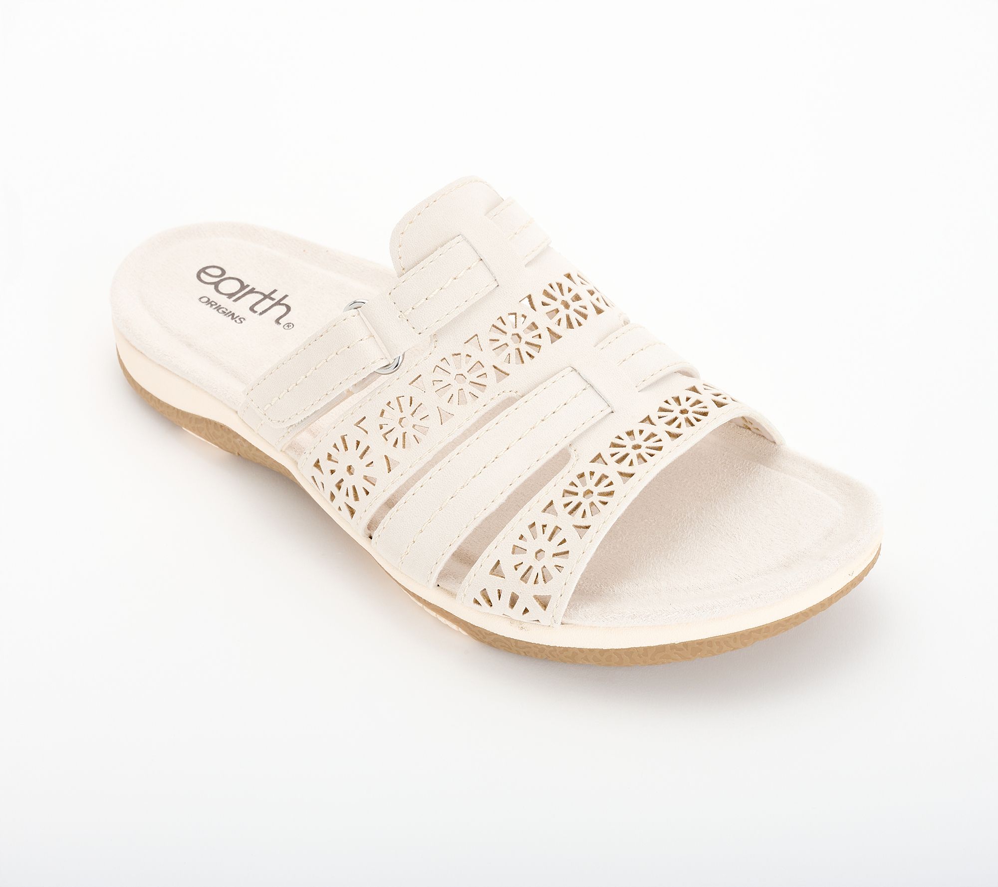 Earth Adjustable Wide Band Slide Sandals - Sinci