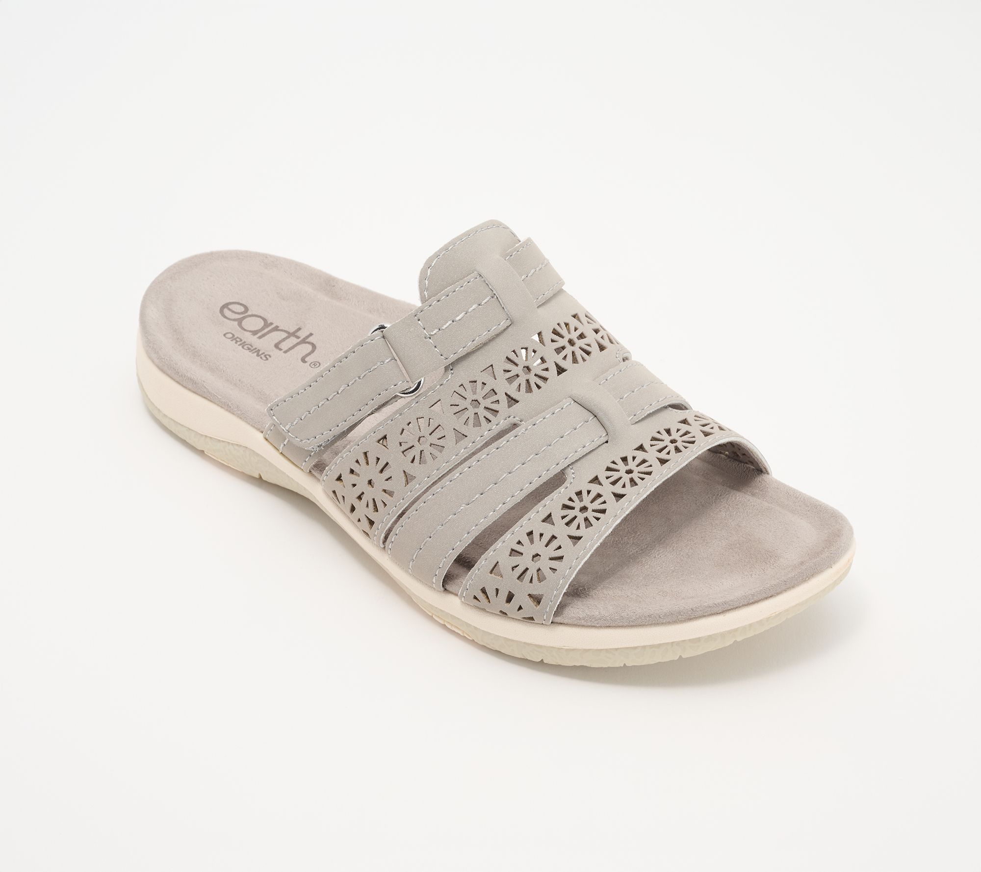 Earth Adjustable Wide Band Slide Sandals - Sinci