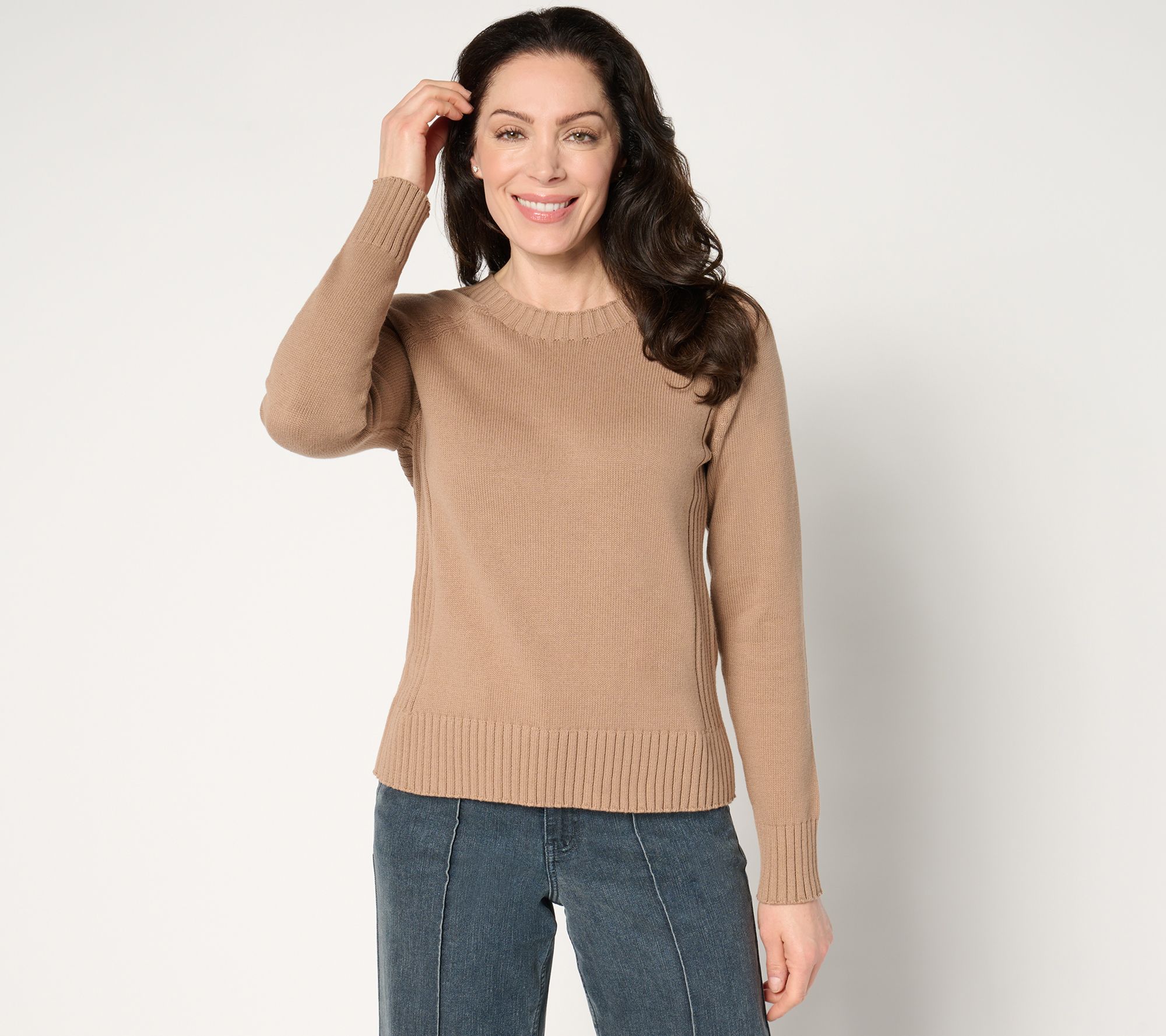 "As Is" Attitudes by Renee 100% Cotton Sweater with Rib Detail