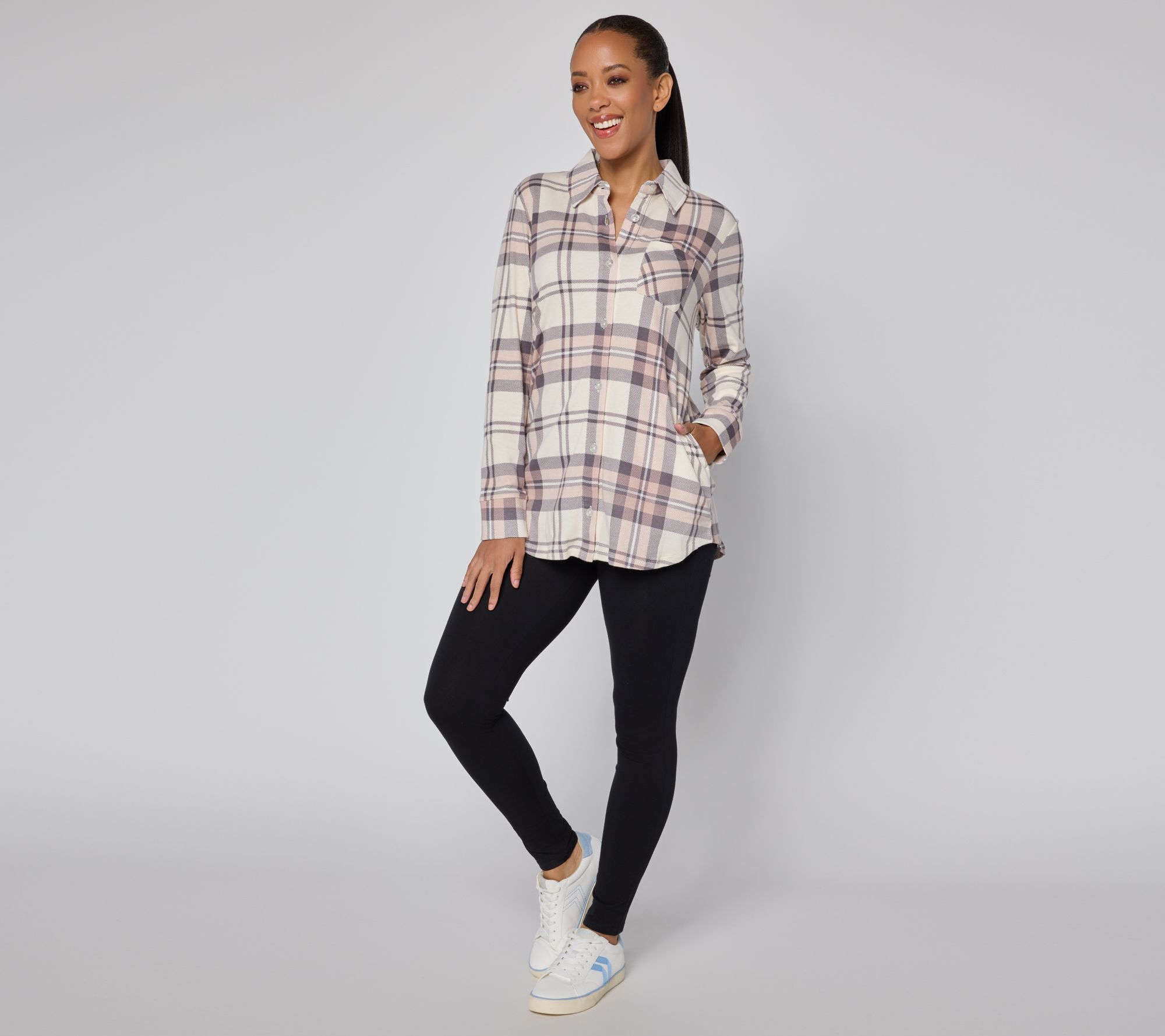 Carole Hochman 2 Pc Button Front Tunic with Legging