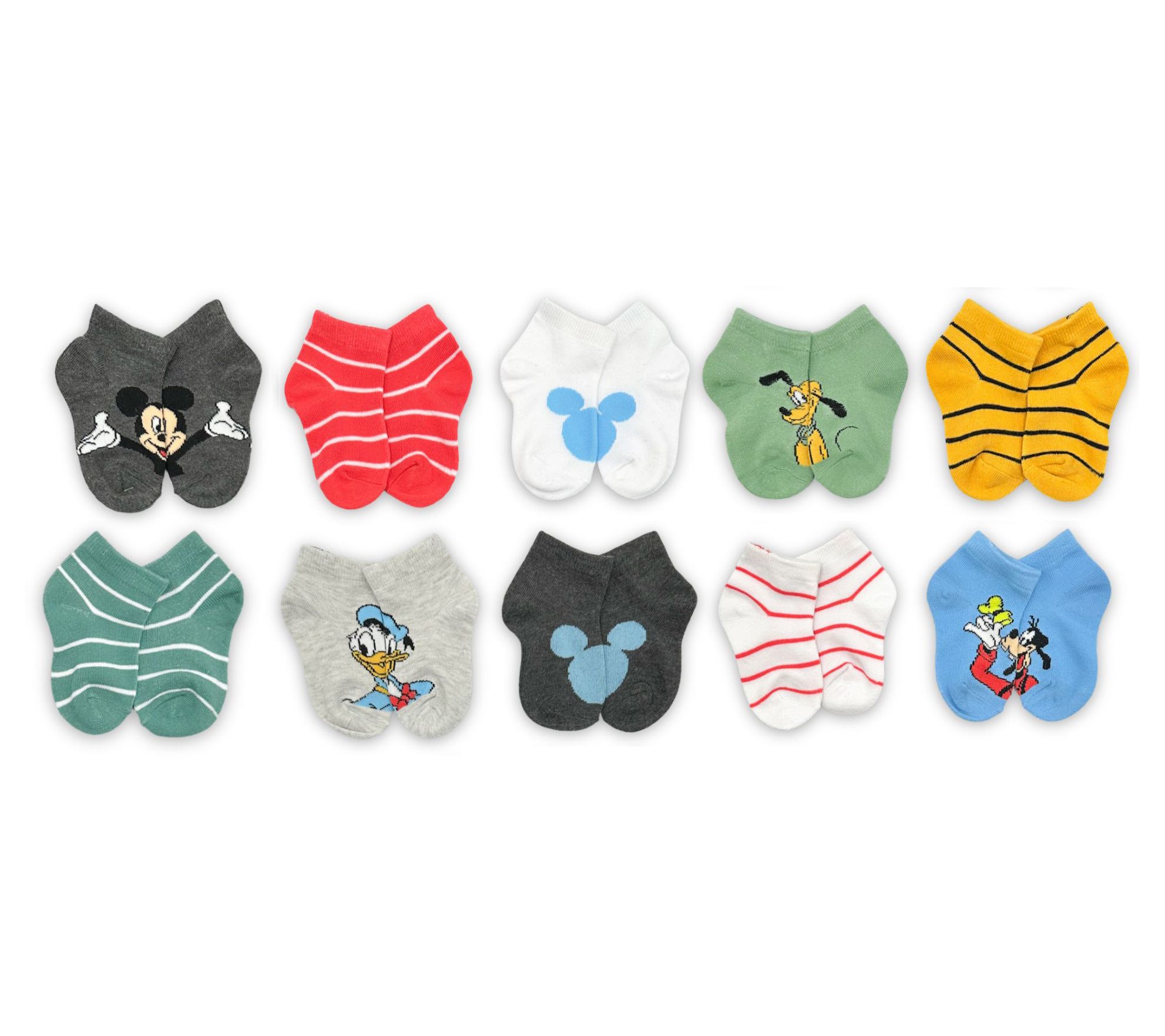 Disney Toddler Mickey & Friends Set of 10 Shorty Socks