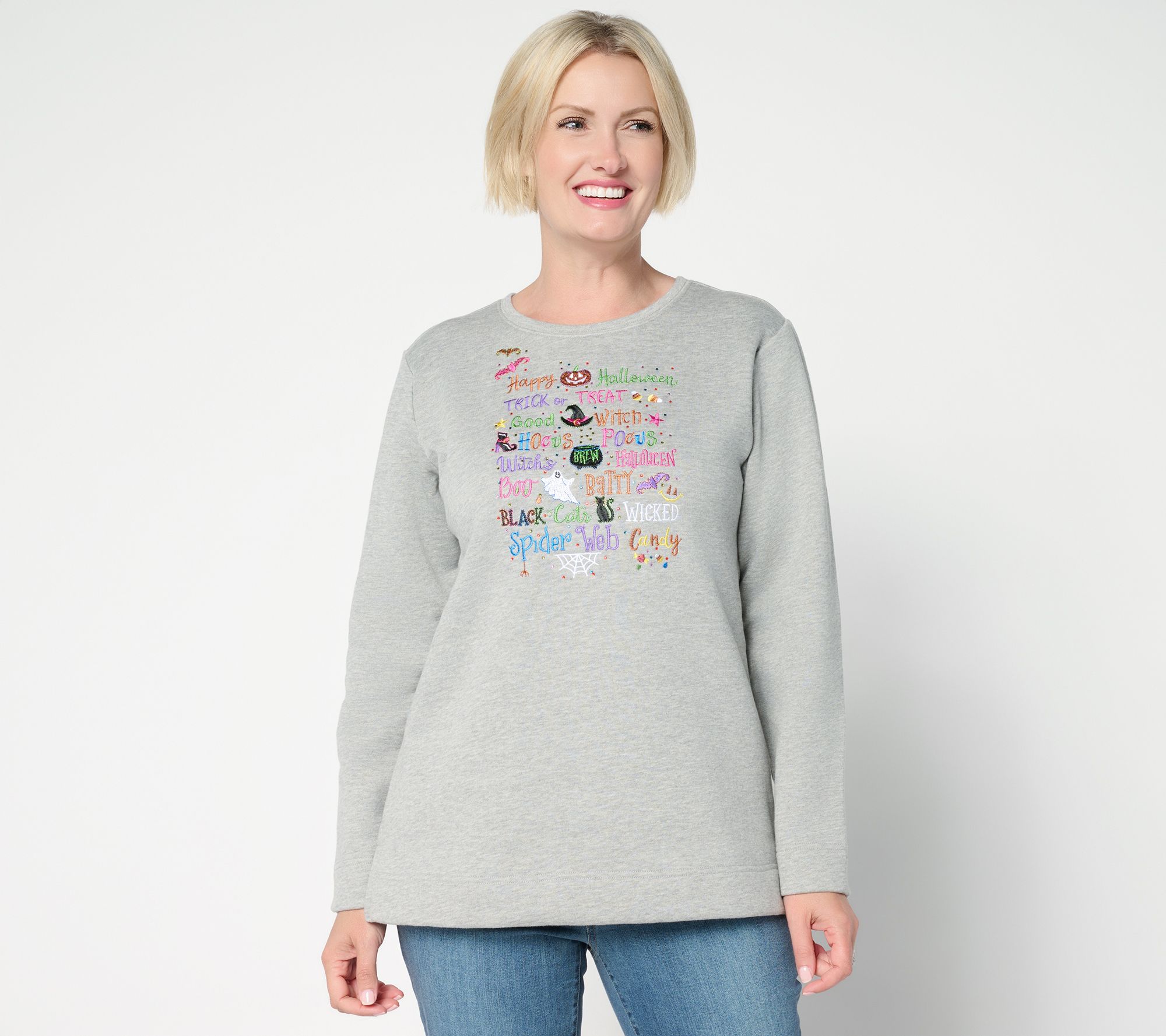 Quacker Factory Come in for a Spell Fleece Sweatshirt