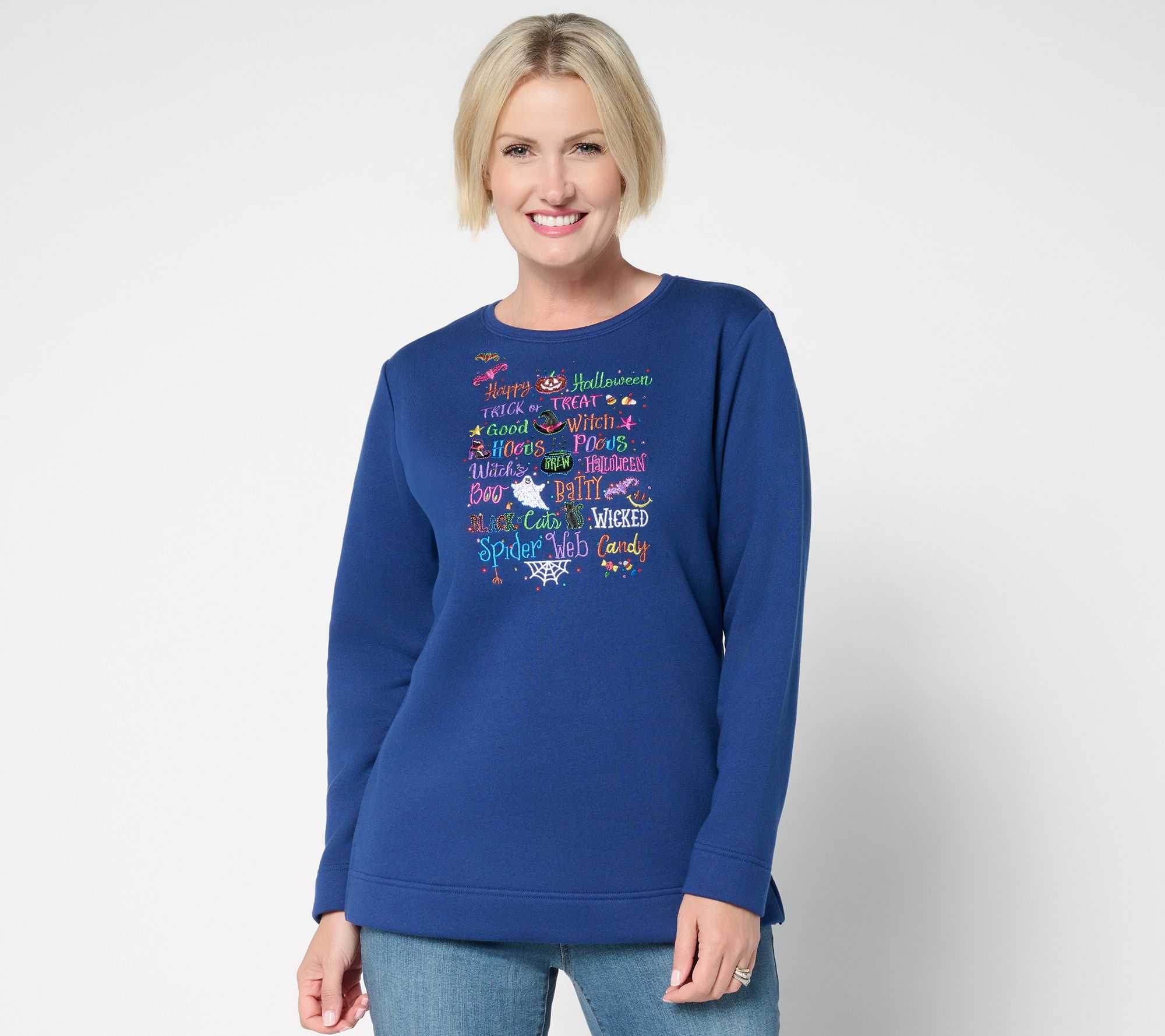 Quacker Factory Come in for a Spell Fleece Sweatshirt