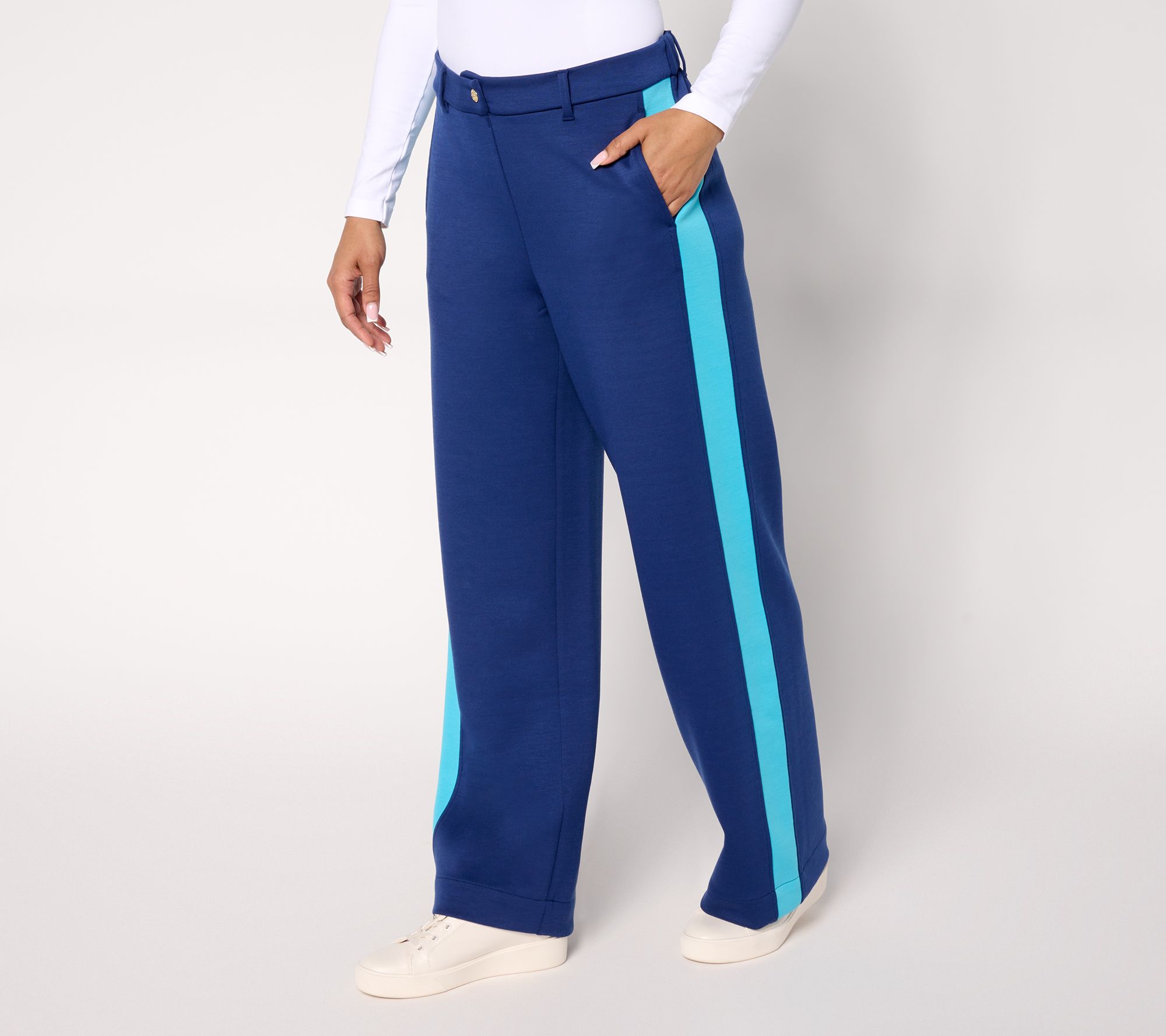 "As Is" Isaac Mizrahi Live! Reg Clubhouse Scuba Knit Pant