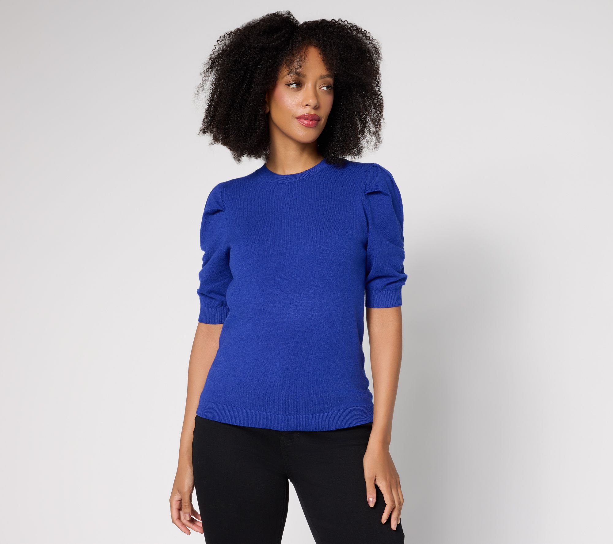 RM Studio x Rebecca Minkoff Ruched Short Sleeve Sweater