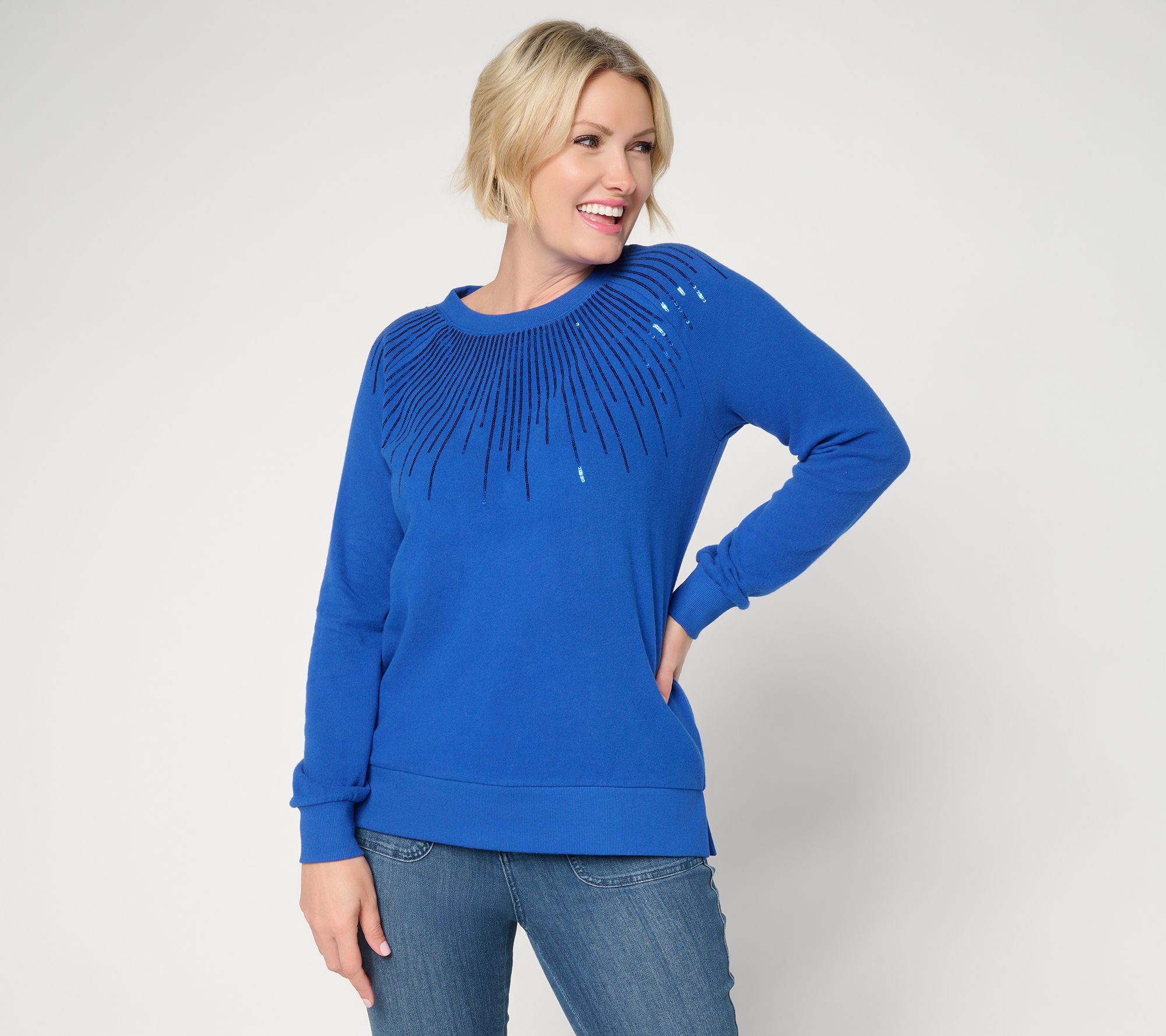 Jingle Belles by Kim Gravel Starburst Sequin Knit Top