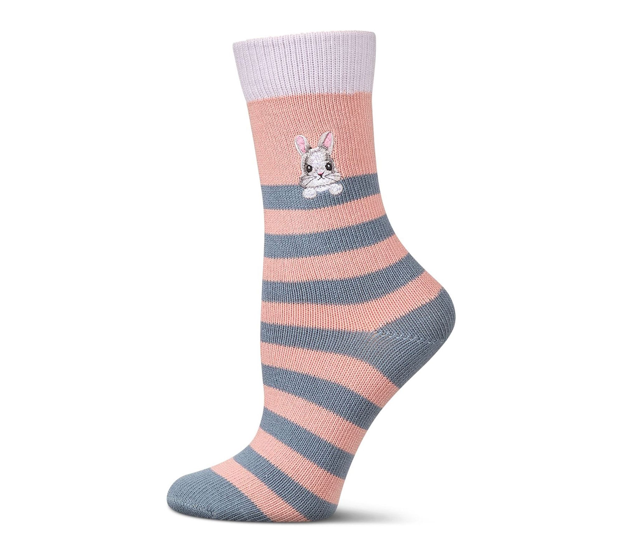 MeMoi Women's Embroidered Cotton Novelty Crew Socks