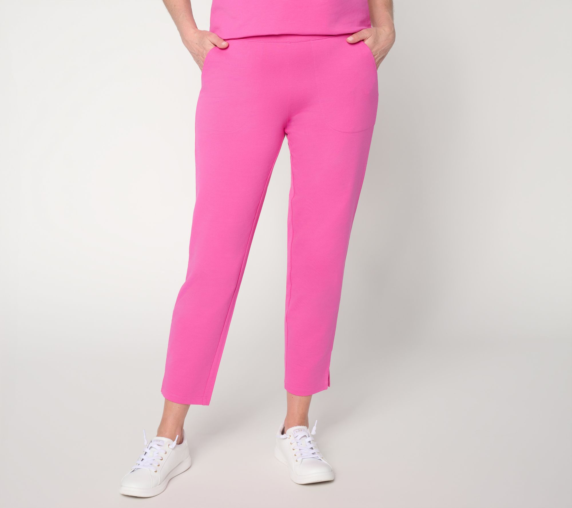 Denim & Co. Petite EasyWear French Terry Ankle Pants