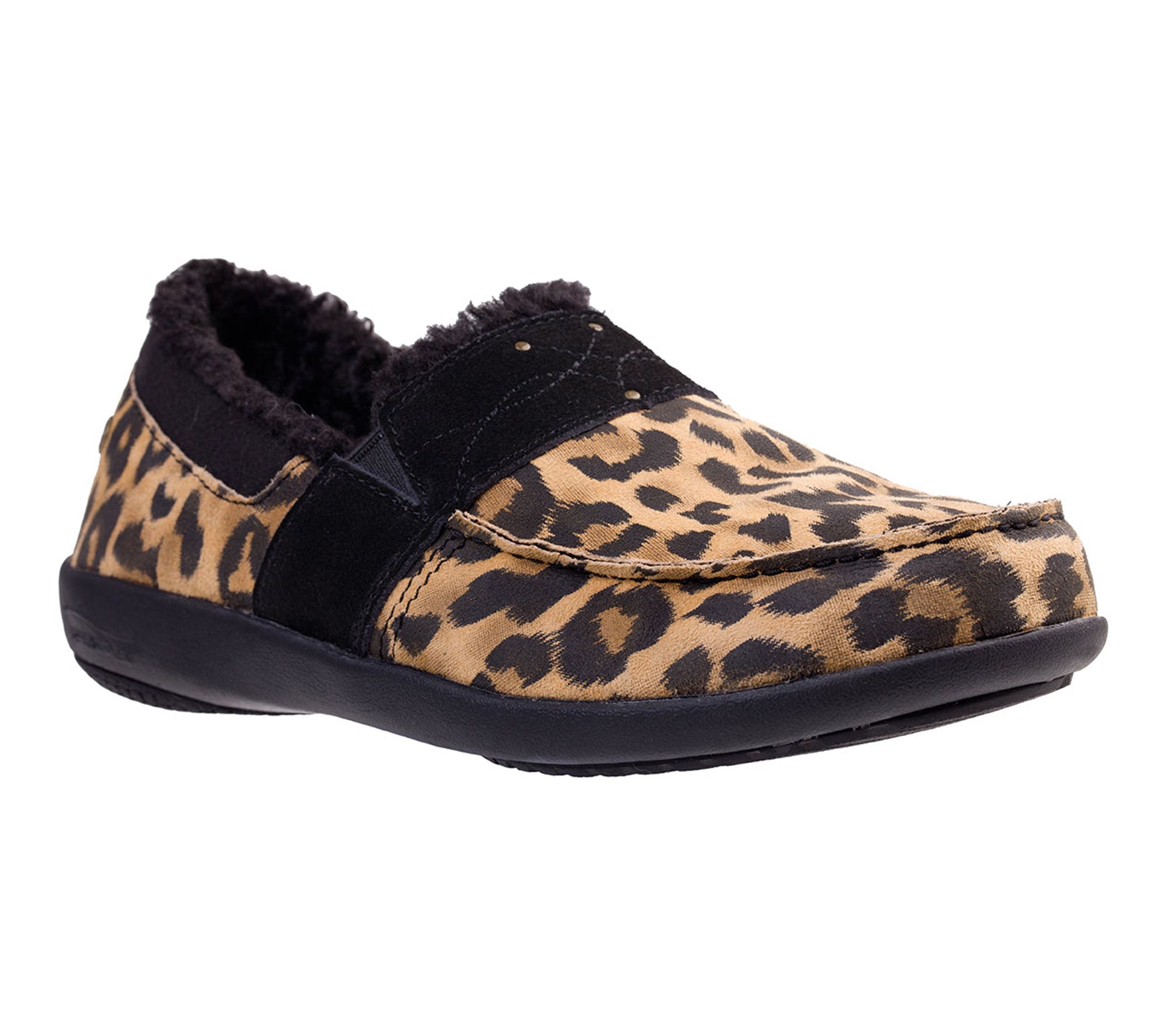 Spenco Orthotic Suede Faux Fur Lined Slip-Ons -Fiesta Cozier