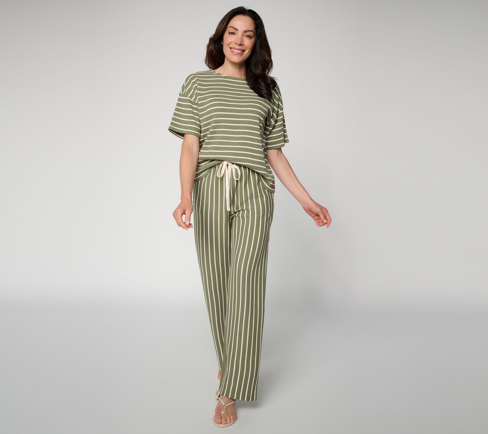 Peace Love World Tall Honeycomb Knit Top and Pant Set