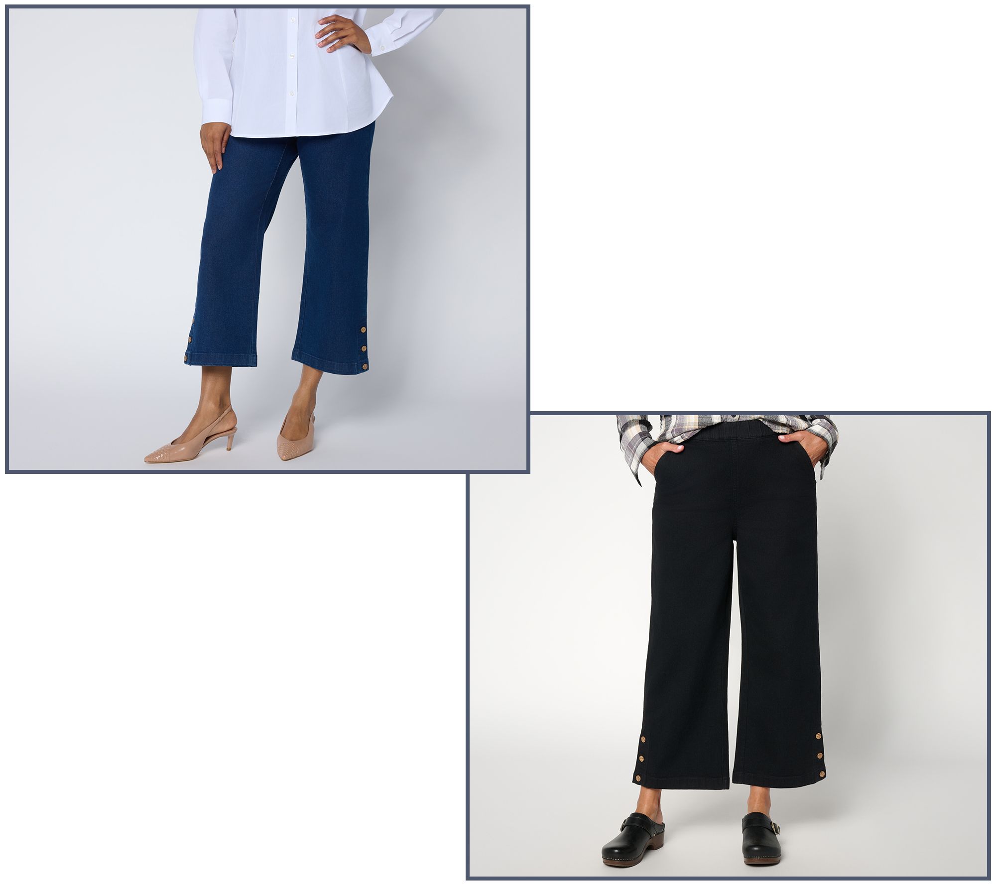 Denim & Co. Flat Front Capri Pants with Hem Detail