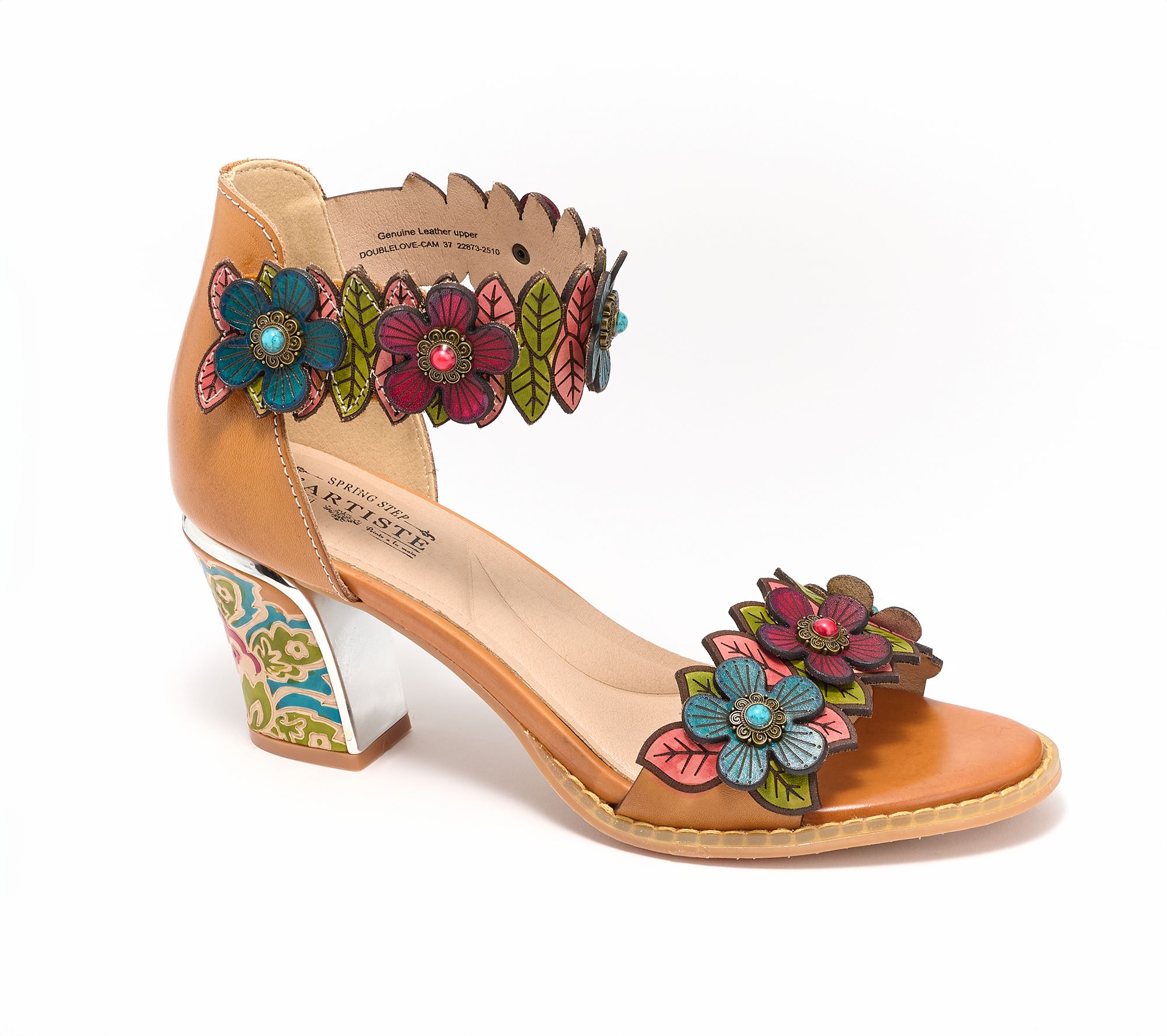 L'Artiste by Spring Step Leather Heeled Sandals - DoubleLove