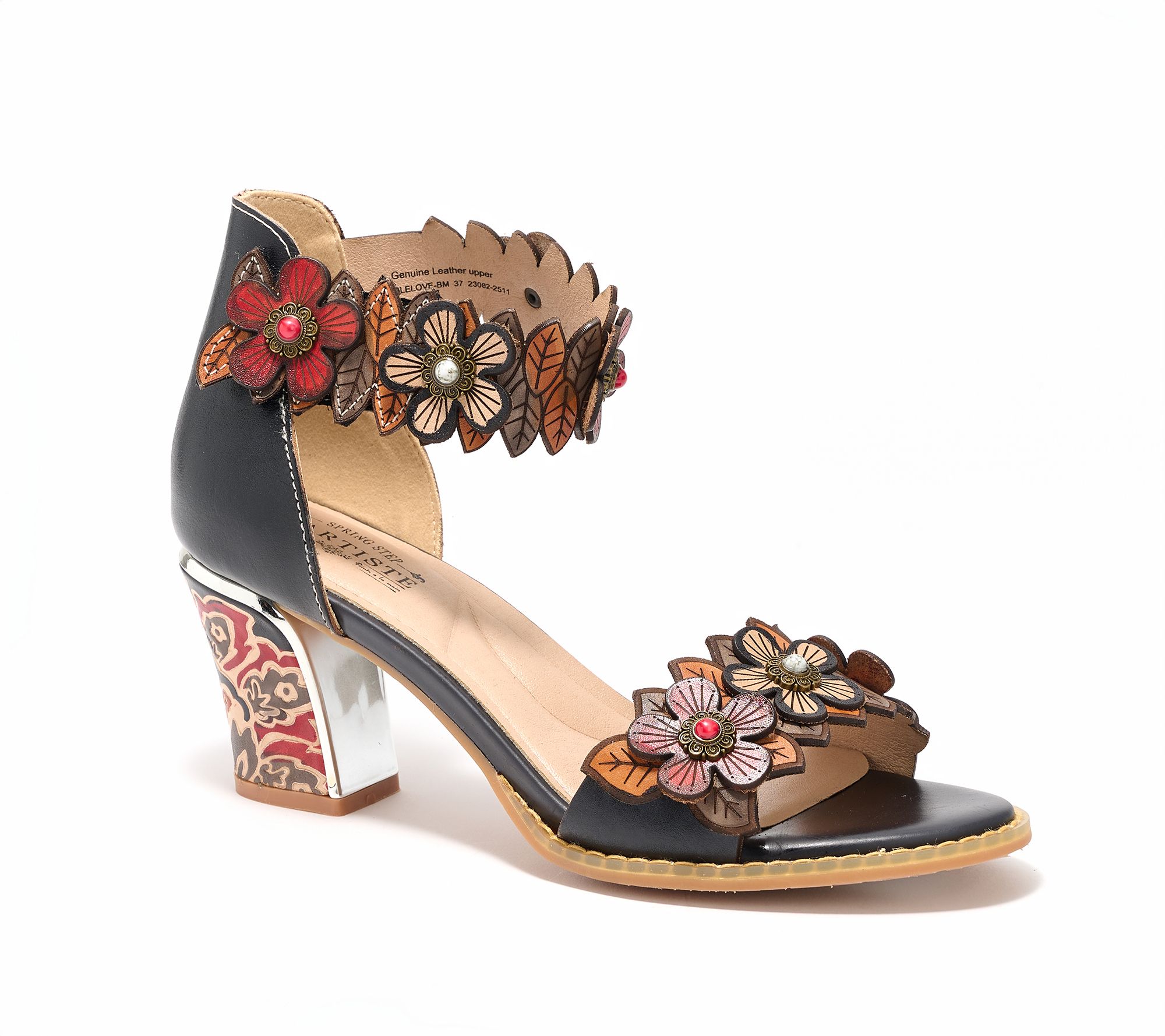 L'Artiste by Spring Step Leather Heeled Sandals - DoubleLove