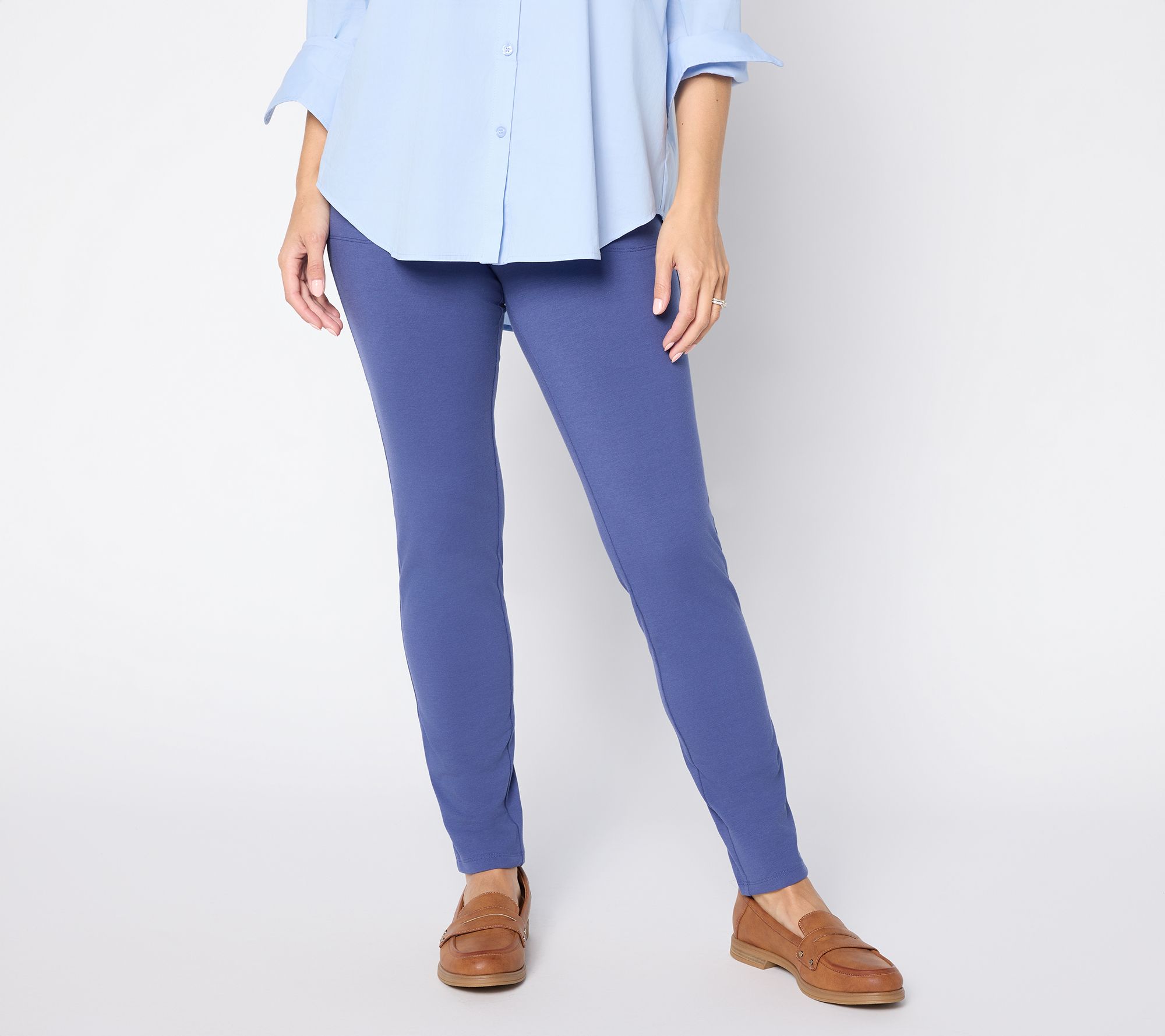 "As Is" Women with Control Regular Cotton Jersey Slim Leg Icon Pant