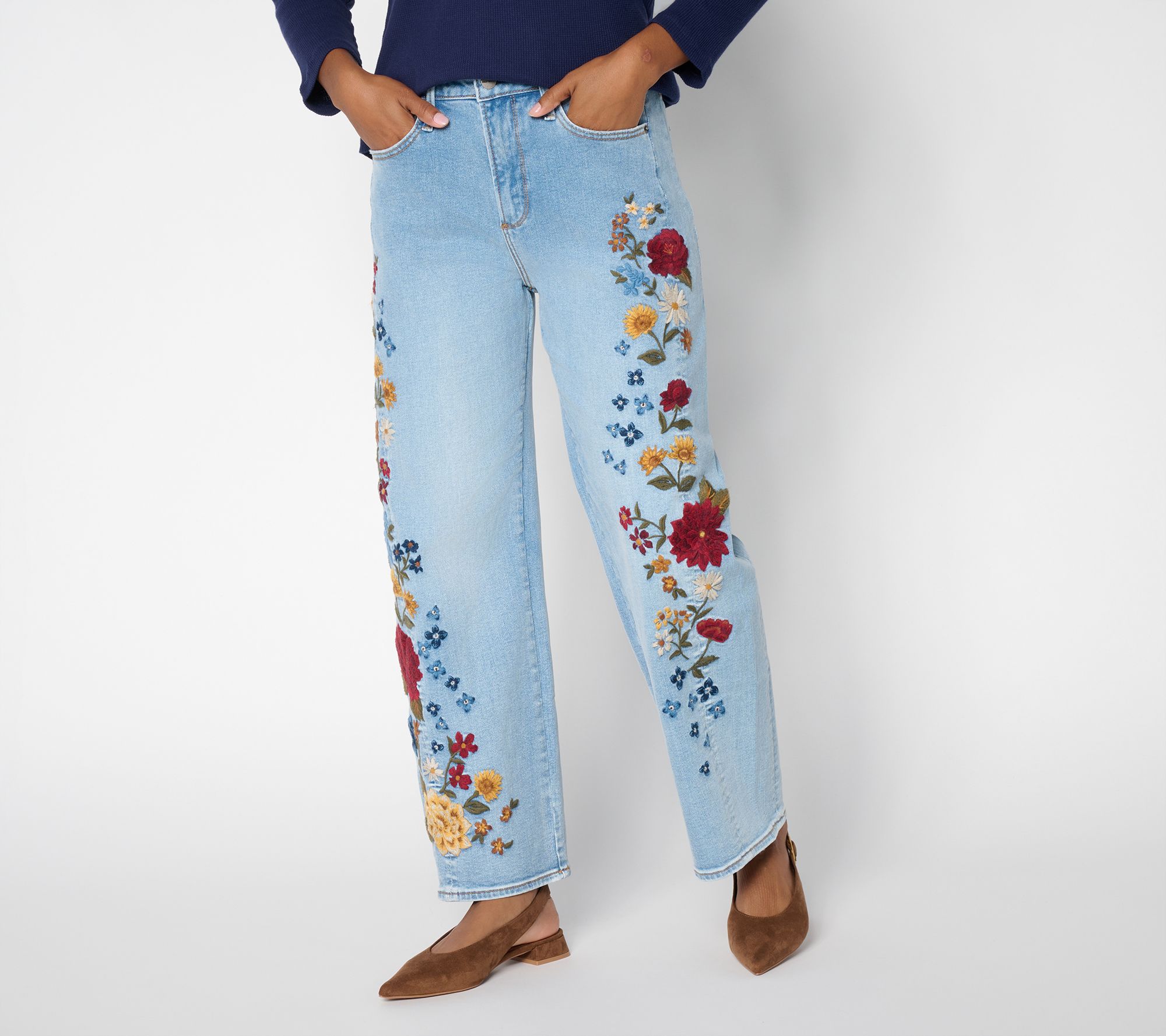 Driftwood Lucy Embroidered Barrel Jean Bloomful