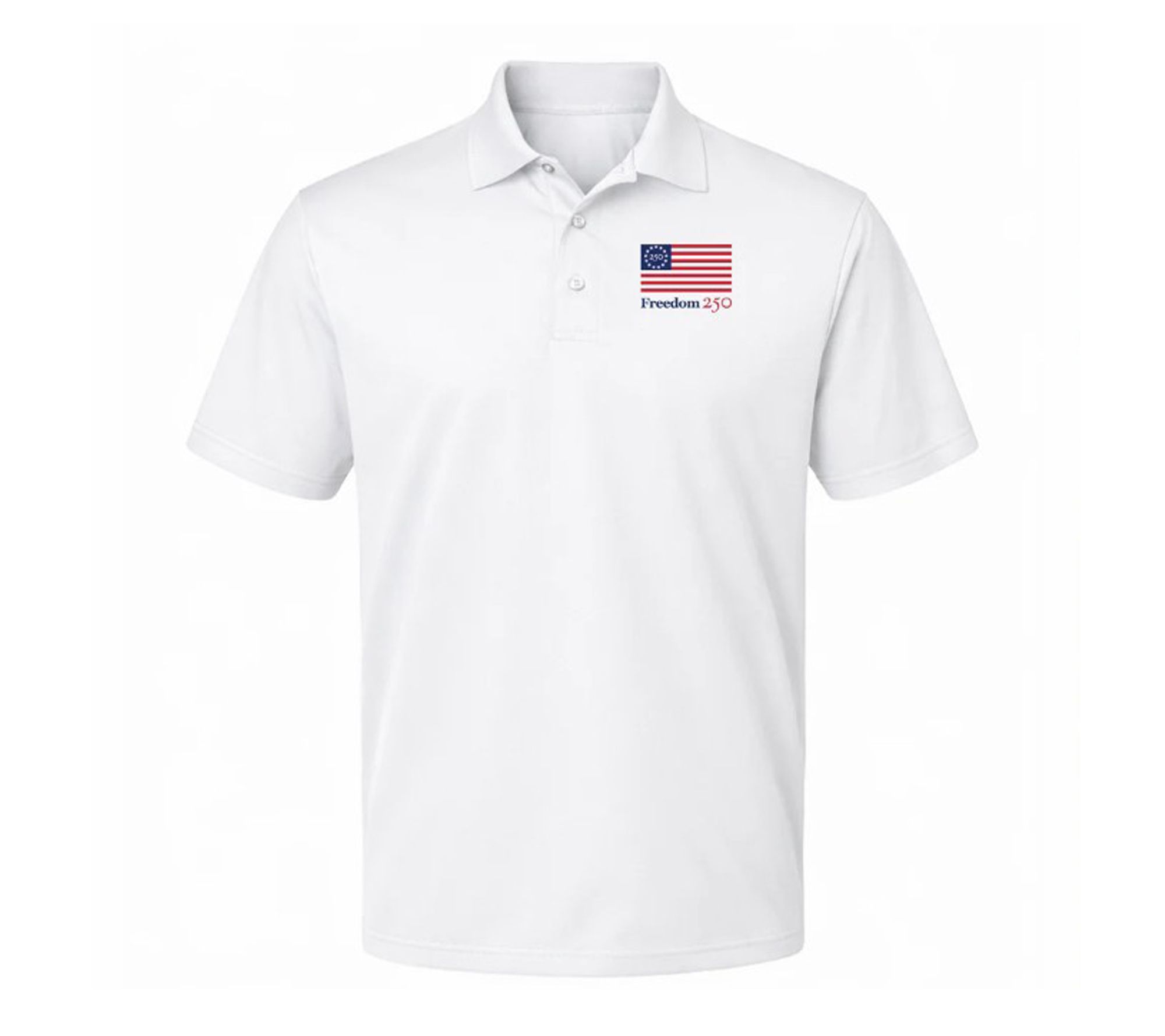 Official Freedom 250 Unisex Polo Golf Shirt White