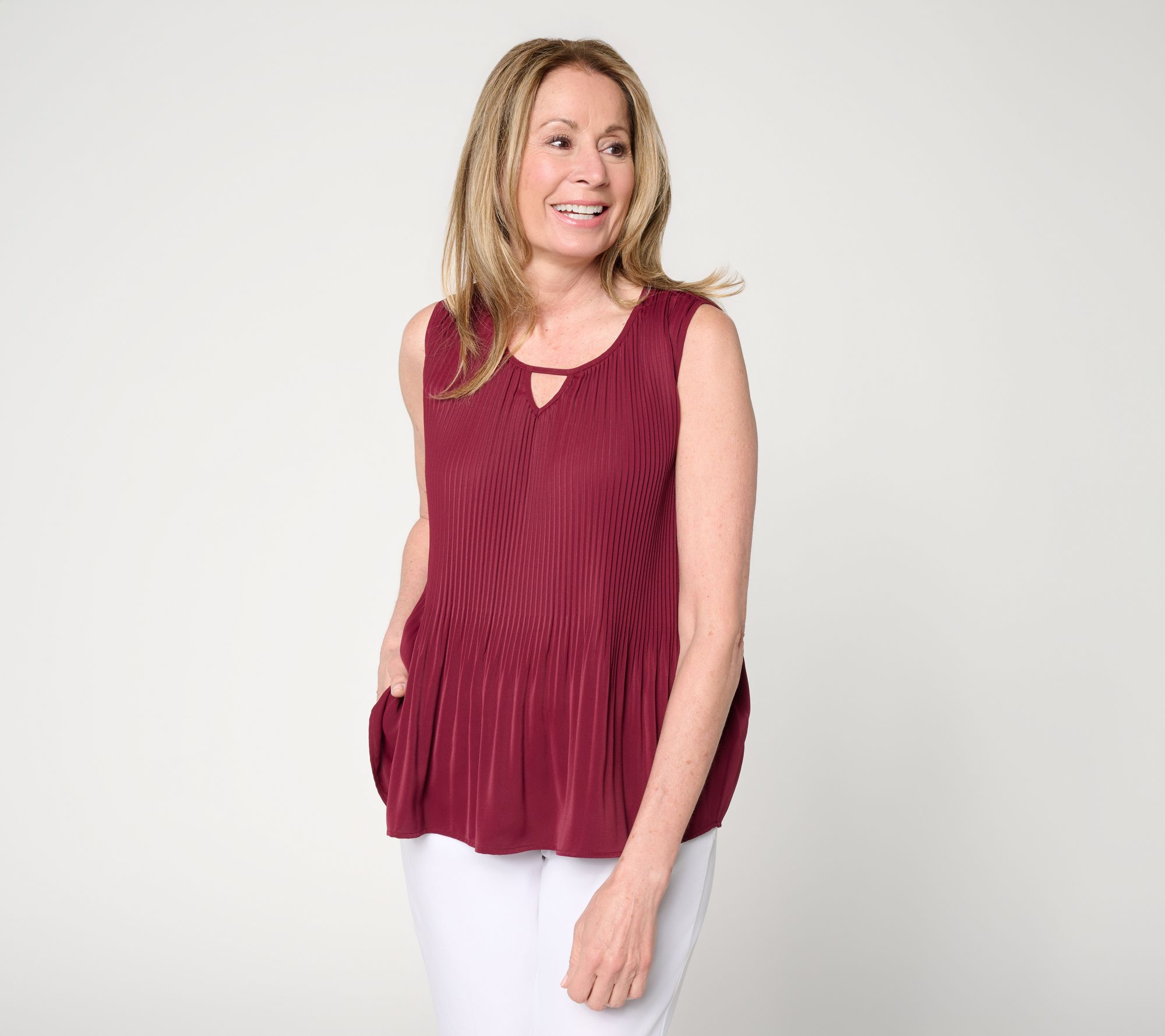 "As Is" BEAUTIFUL by Lawrence Zarian Fit to Flare Sleeveless Top