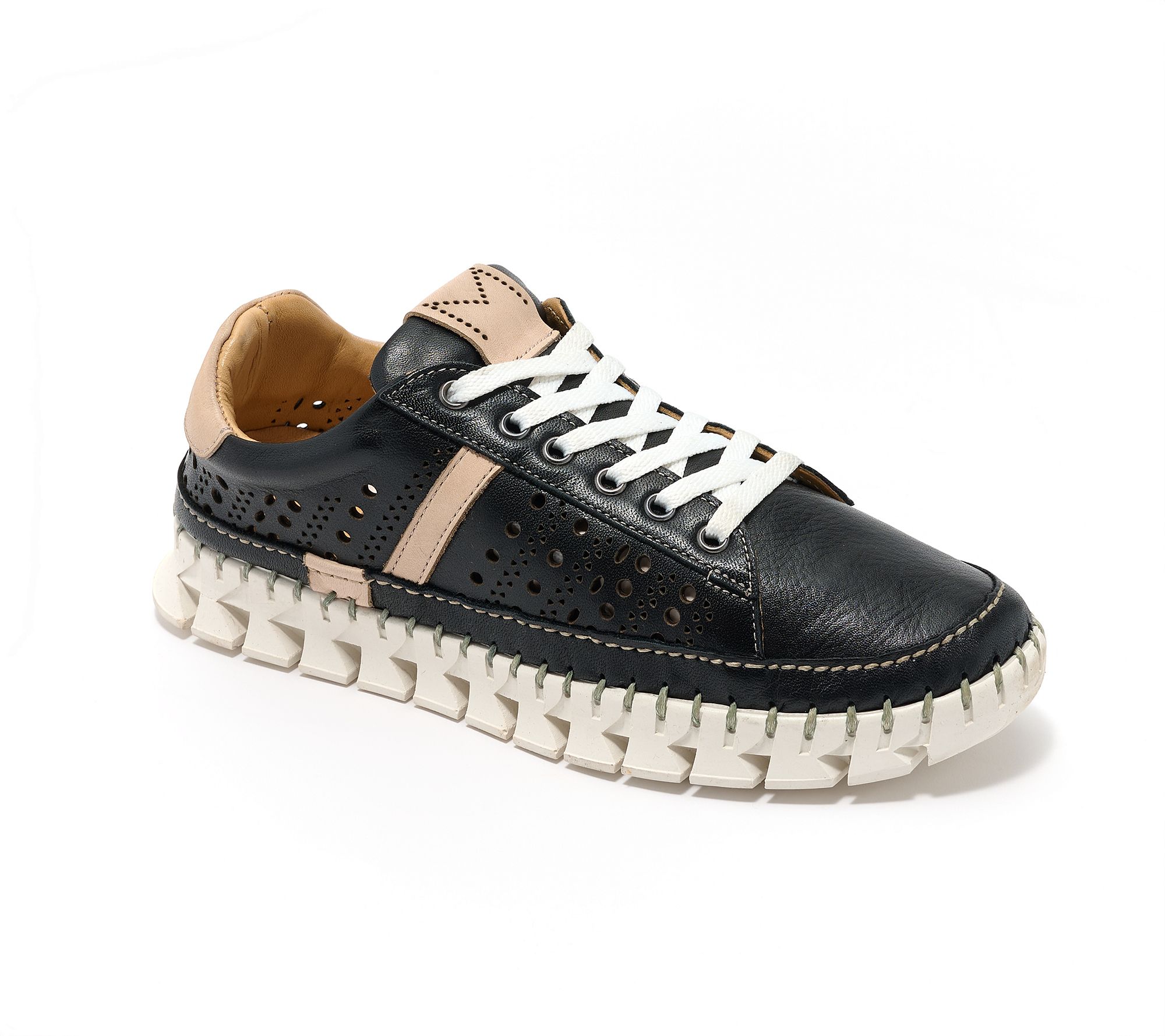 "As Is" Miz Mooz Leather Perforated Sneakers - Mila