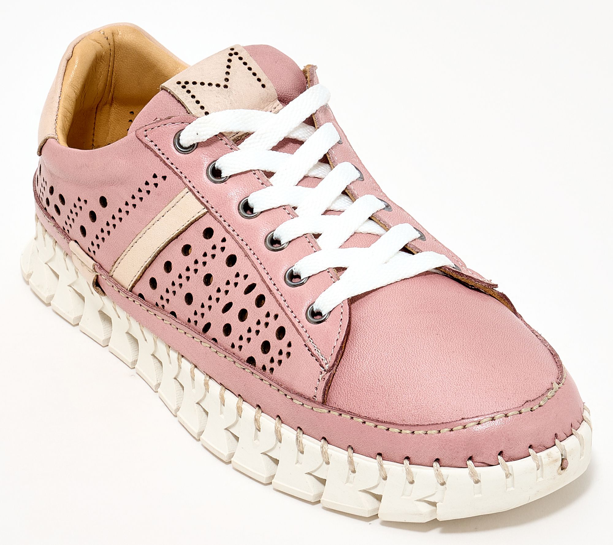 "As Is" Miz Mooz Leather Perforated Sneakers - Mila