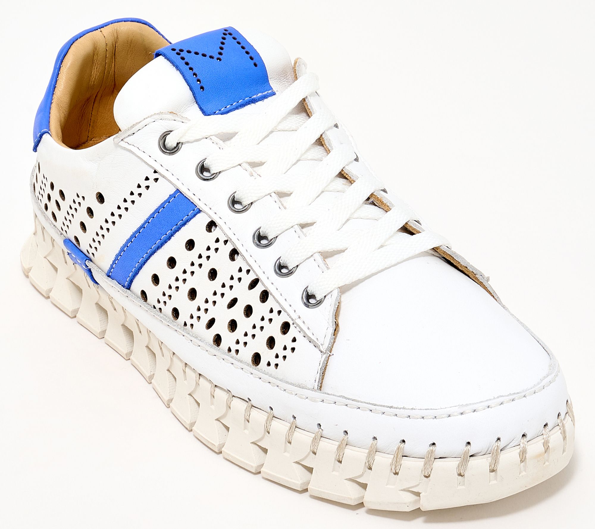 "As Is" Miz Mooz Leather Perforated Sneakers - Mila