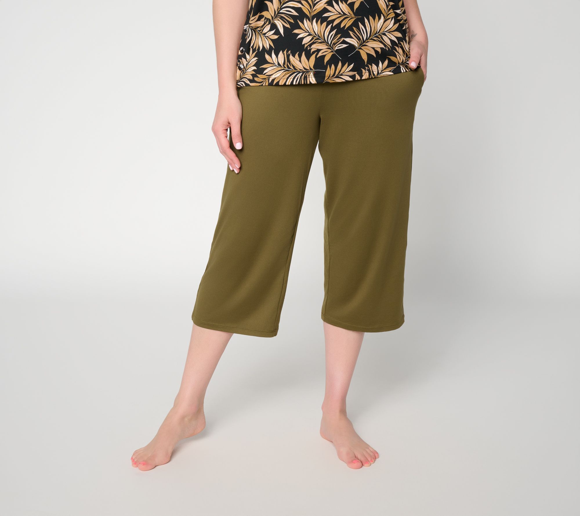 "As Is" Cuddl Duds Flexwear Cropped Pant