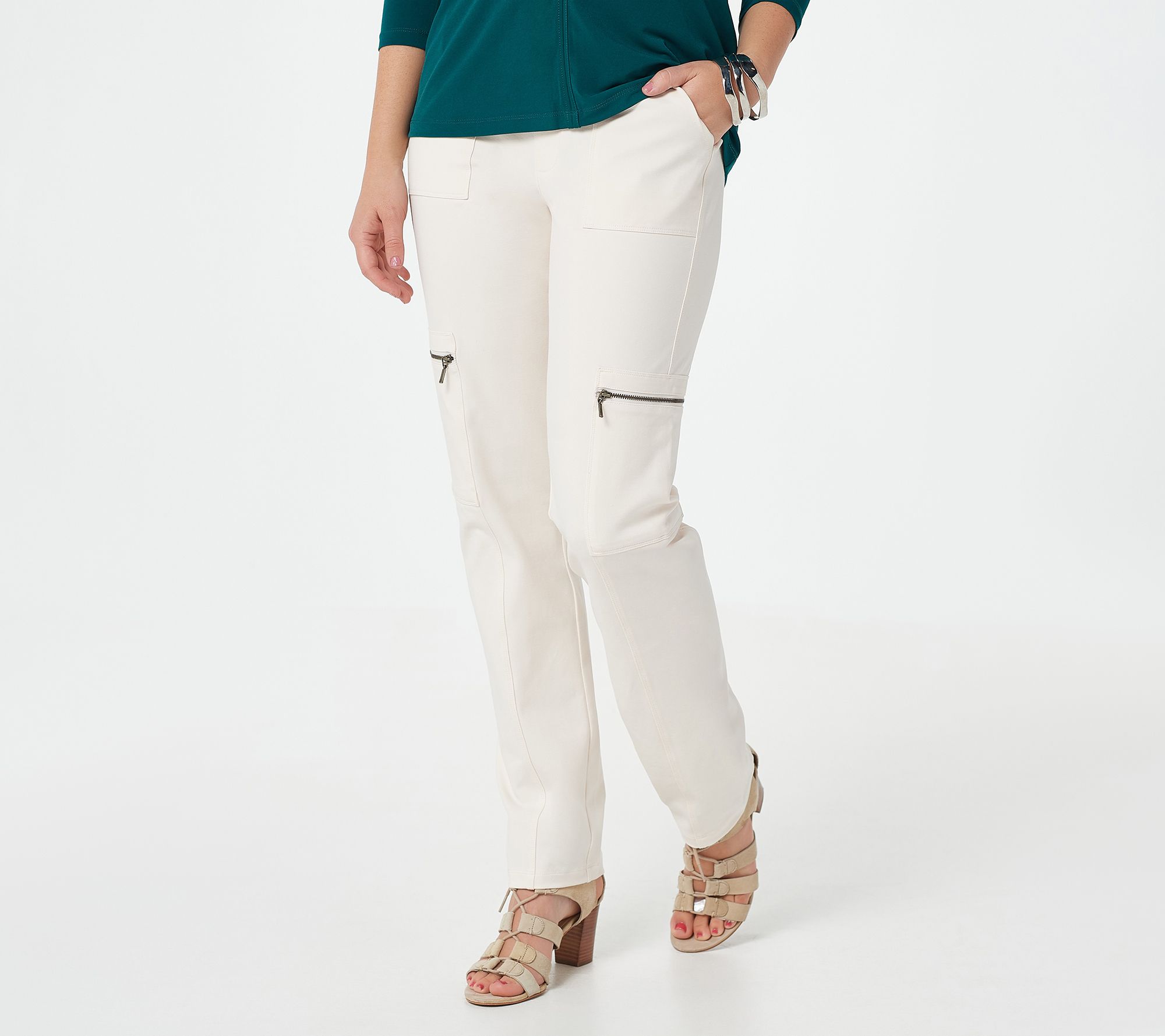 Susan Graver Weekend Solid & Printed Premium Stretch Slim Pants on QVC 