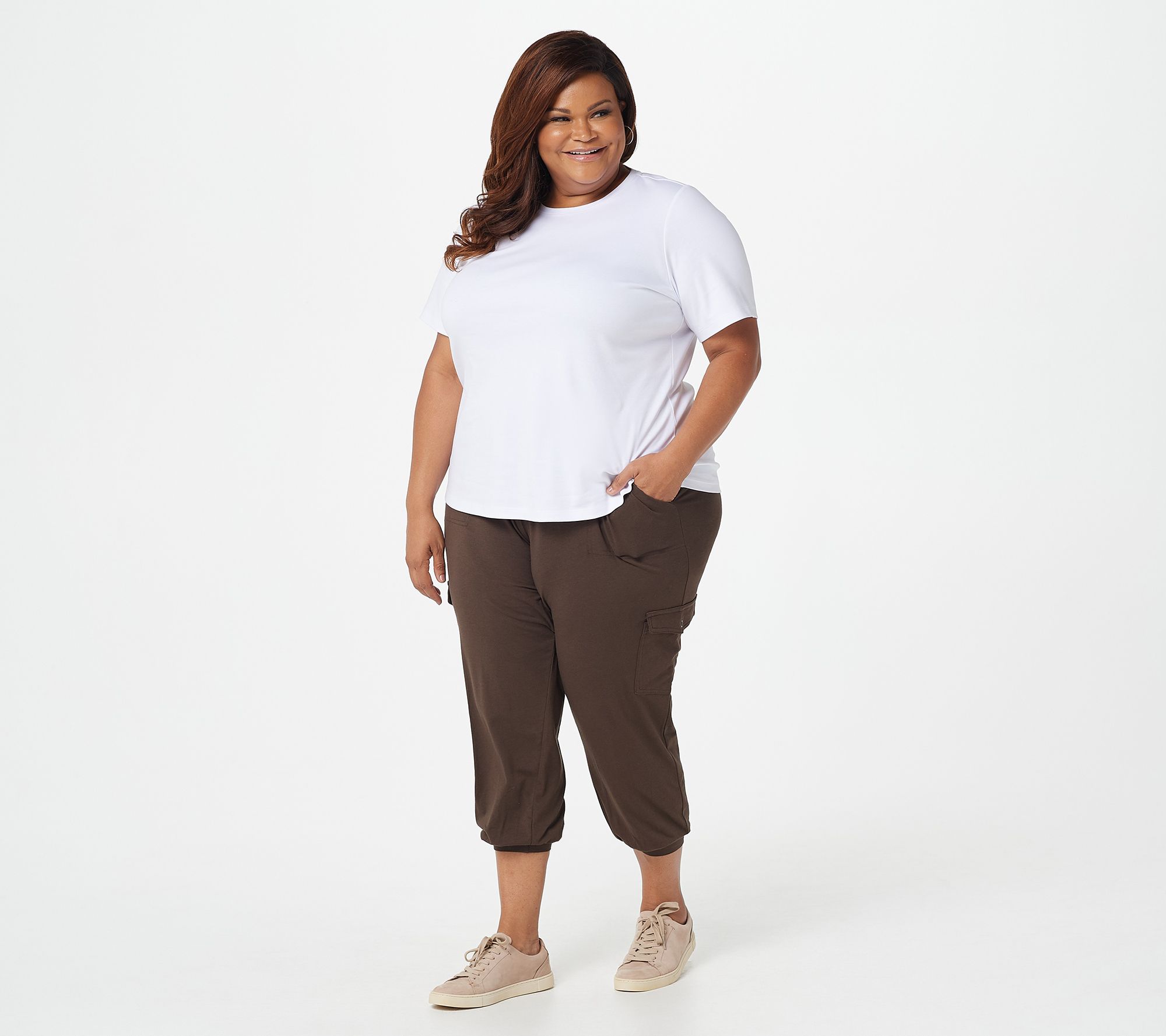 anybody cozy knit cargo jogger pants with pockets