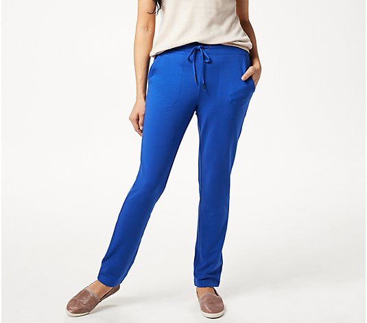 Denim & Co. Active French Terry Full Length Pant w Pockets - QVC.com