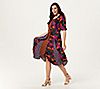 LOGO by Lori Goldstein Woven Mixed Print Dress