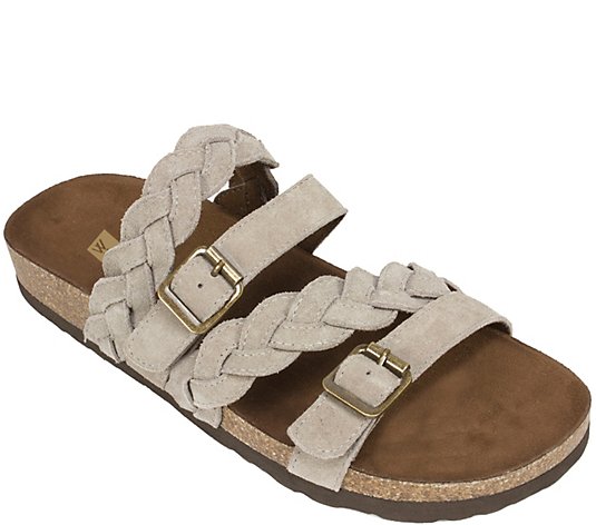 White Mountain Leather Slide Sandals - Holland